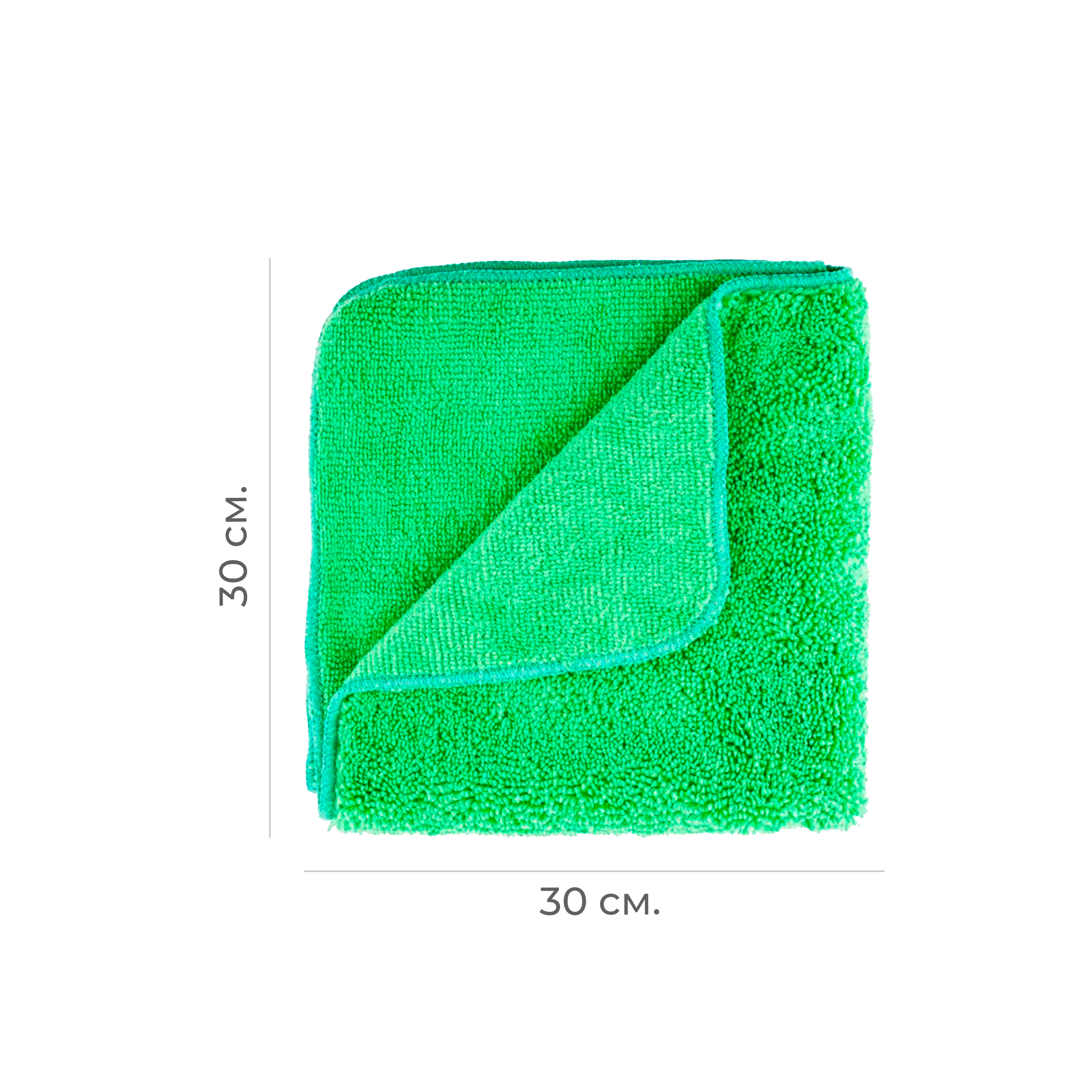 Салфетка микрофибра 30*30 "Техтор" зеленая (300)