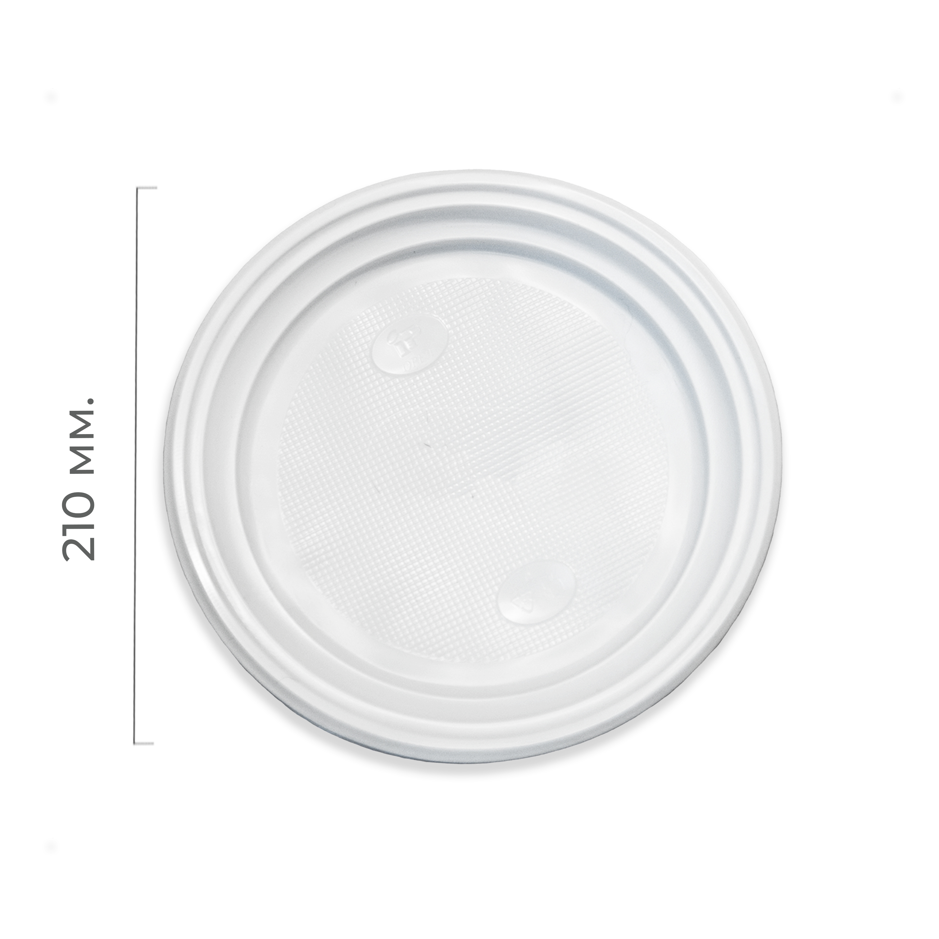 Тарелка пластиковая 210мм белая PP (О) (50/750)