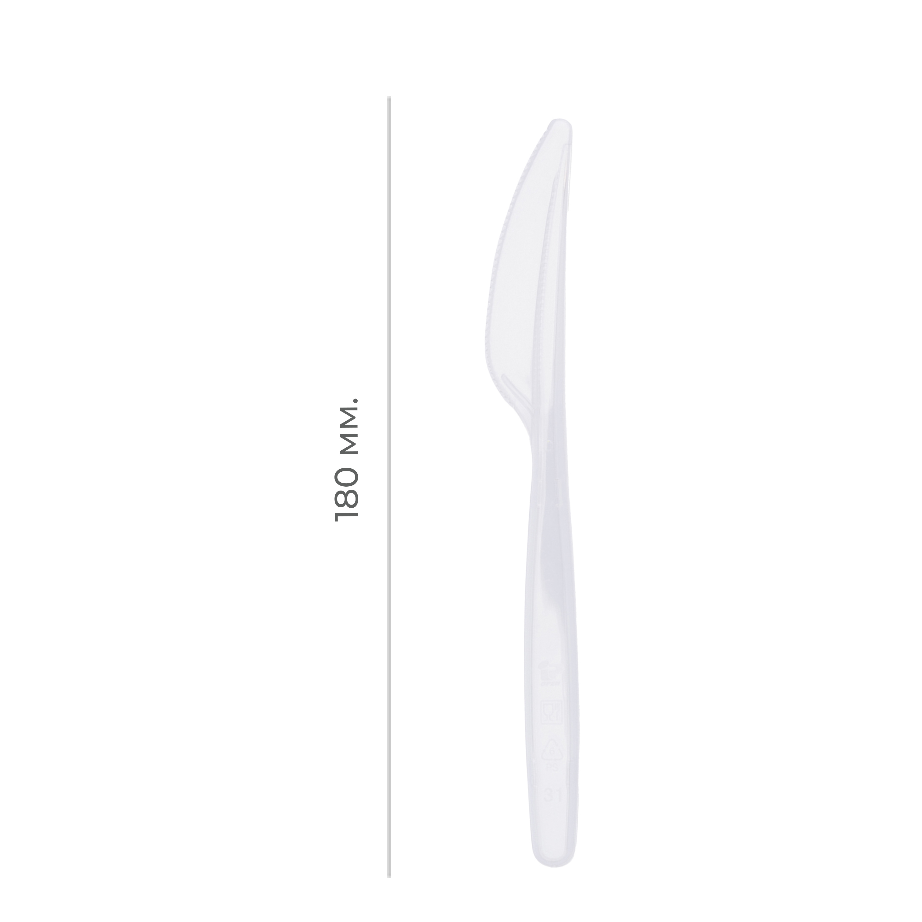 Нож пластиковый "премиум" 180мм прозрачный (50/1500)