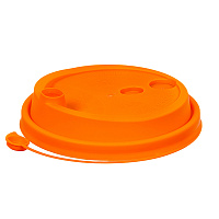 Крышка пластиковая d=90 с закрыв носиком матовая оранжевая PP (50/1000)