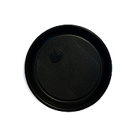 Тарелка пластиковая 165мм черная (О) (100/1800)