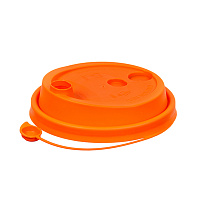 Крышка пластиковая d=80 с закрыв носиком матовая оранжевая PP (50/1000)