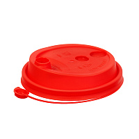 Крышка пластиковая d=80 с закрыв носиком матовая красная PP (50/1000)
