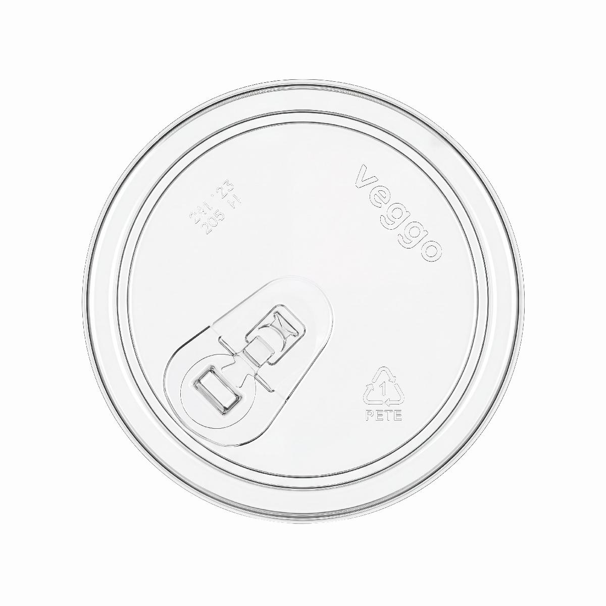 Крышка плоская с питейником прозрачная 95мм ПЭТ V (100/800)