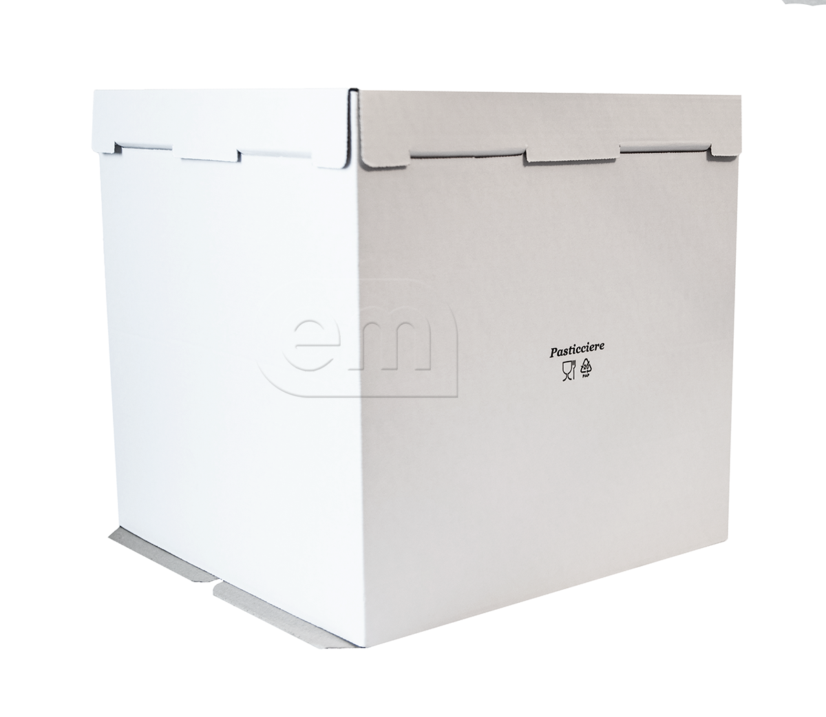 Коробка картонная для торта ЕВ300 белая 300*300*300 (10)