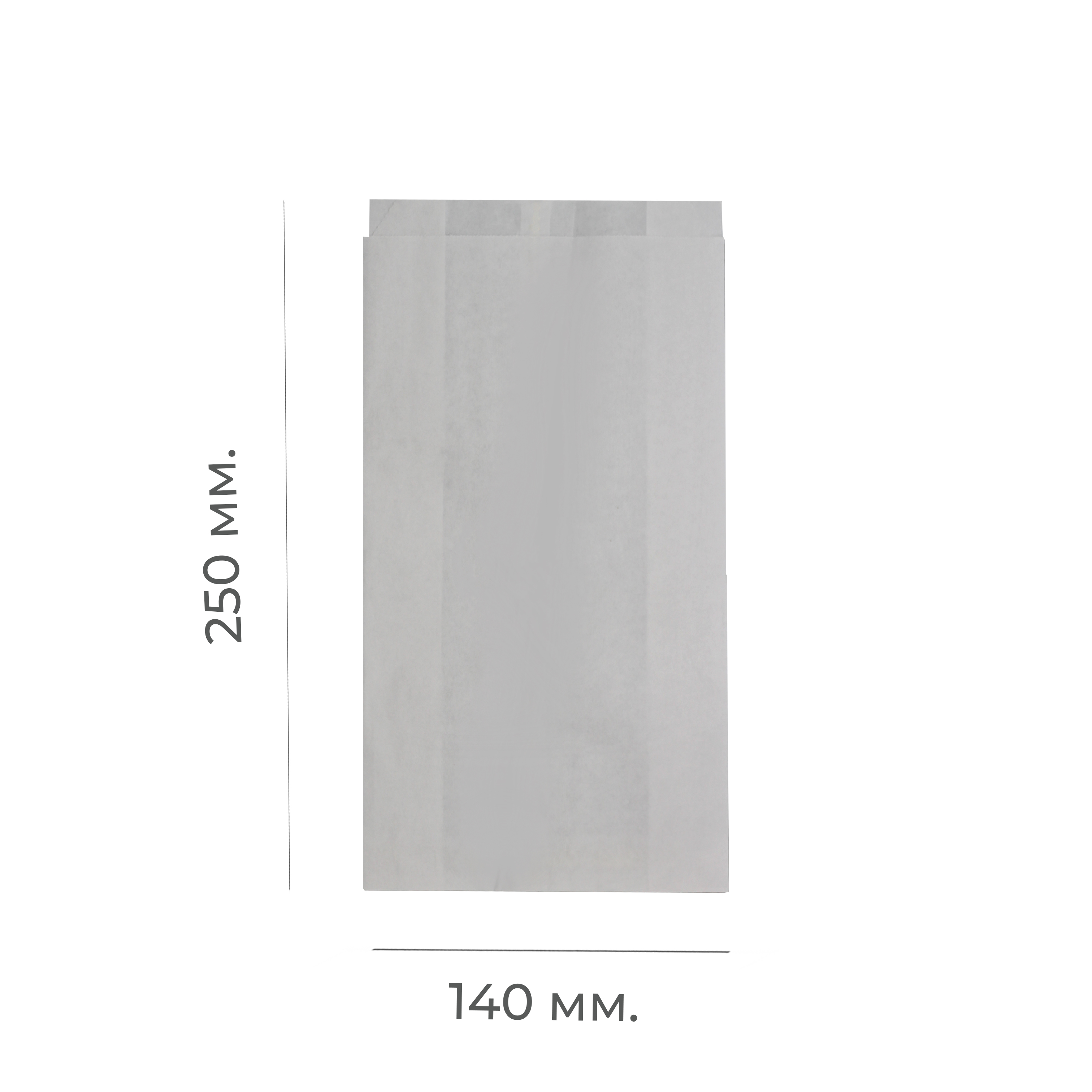 Бумажный пакет V-обр дно 140*60*250мм белый б/п (100/4000)