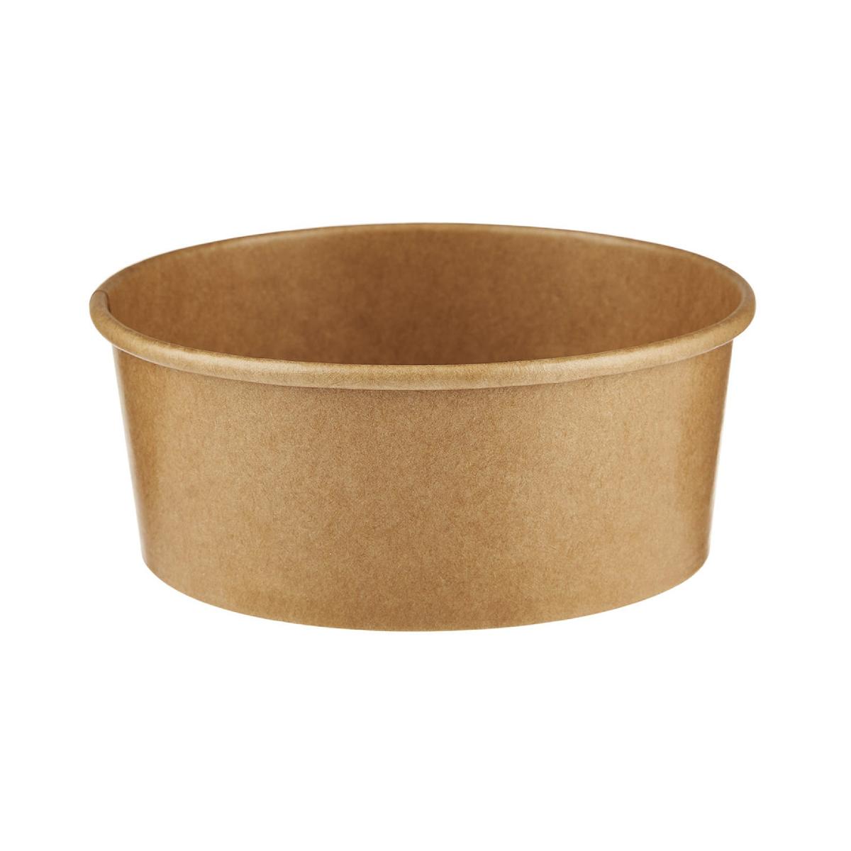 Контейнер картонный 760мл/800мл h108/93*116мм крафт с ПП крышкой 120310 (25/250)