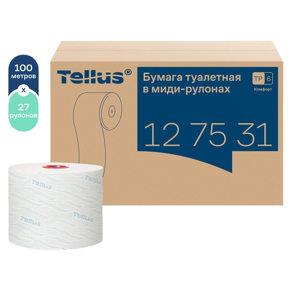 Туалетная бумага 2-сл "Tork/Tellus Mid-size advanced T6" 100м арт. 127531 (27)