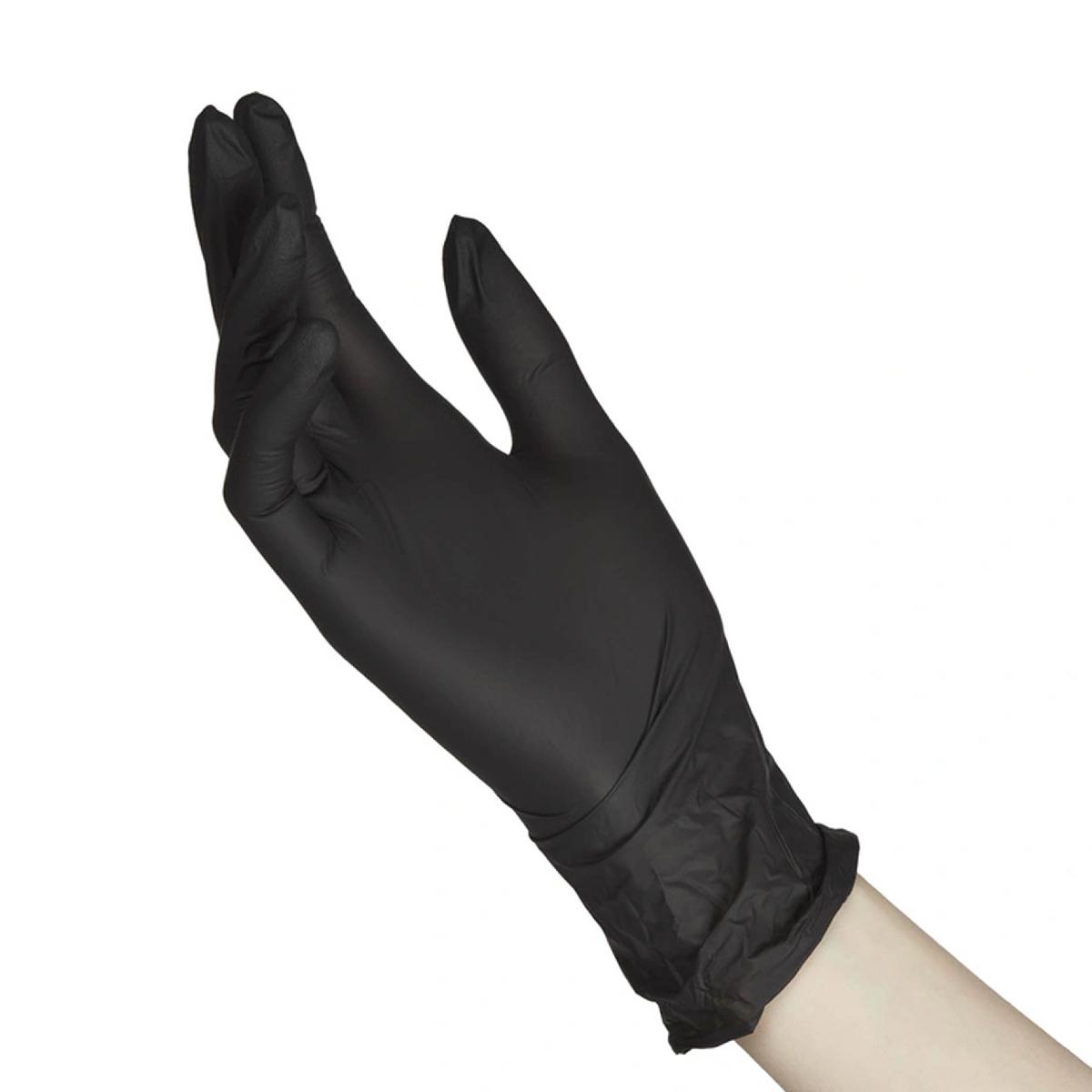 Перчатки нитриловые одноразовые размер XL 100шт черные Foxy (10)