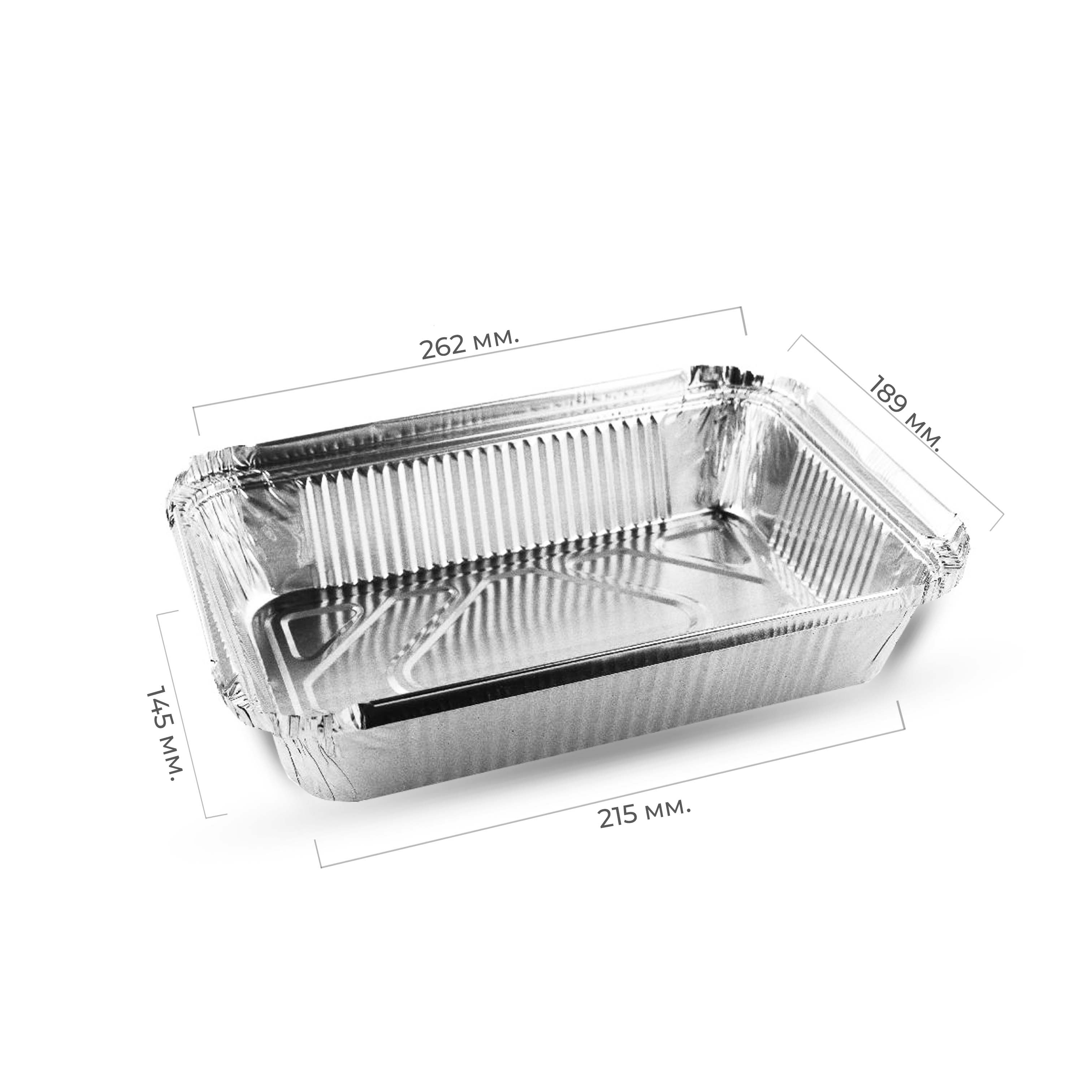 Форма алюминиевая прямоугольная 260*190в 217*147н h56 1900мл R64L (М) (50/400)