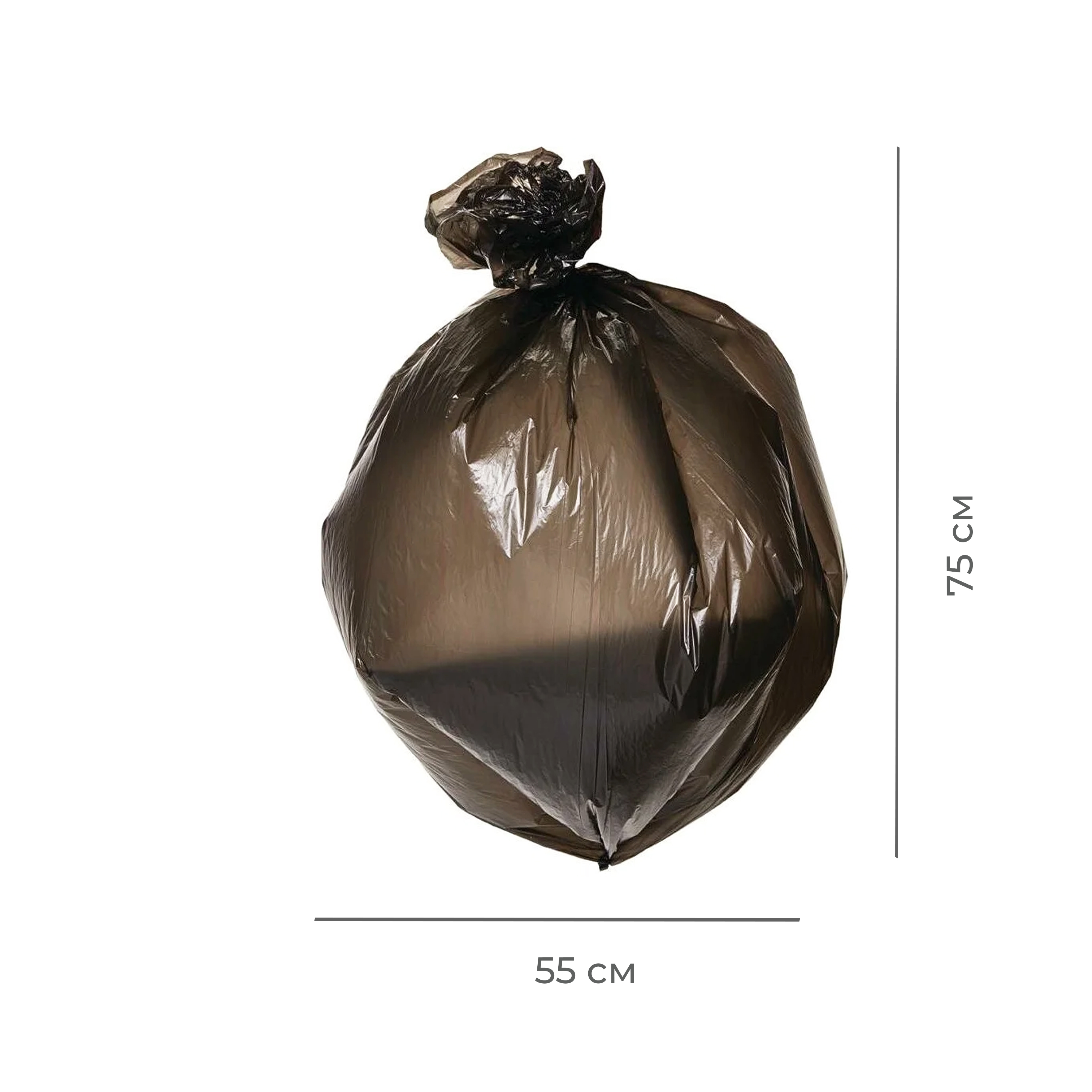 Мешки для мусора в рулоне ПВД 55*75 60л 30мкр 460гр Compact 20шт 