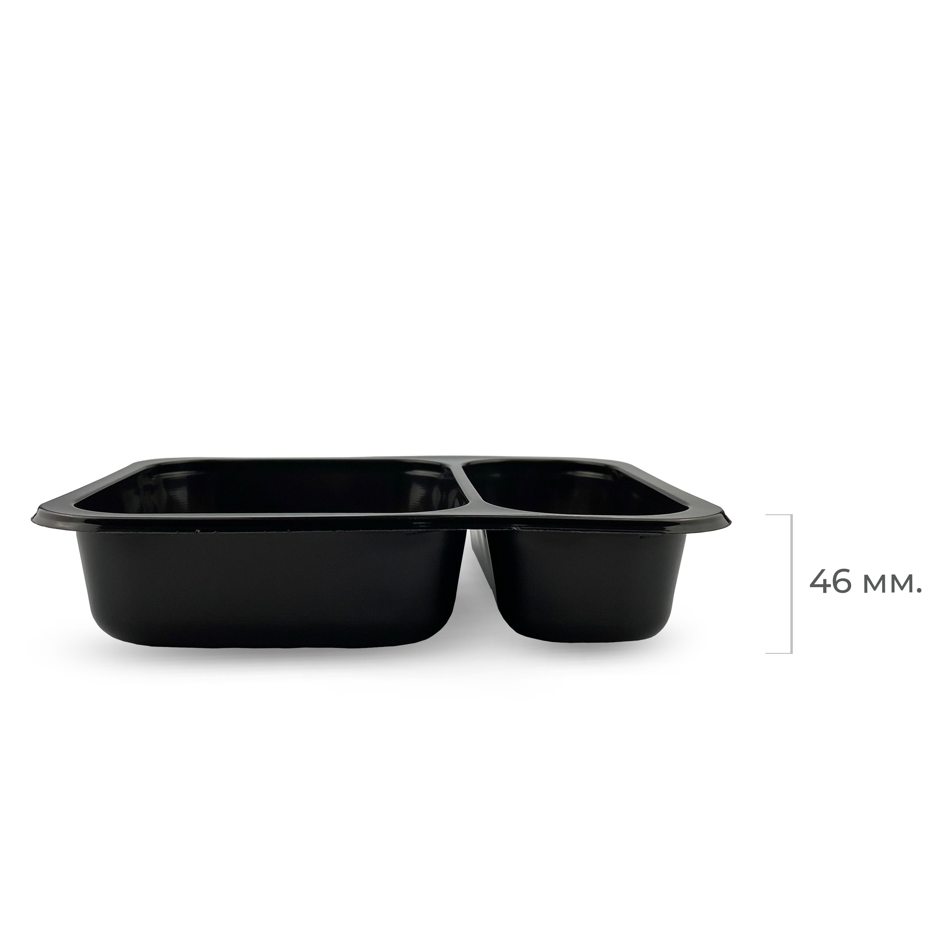 Контейнер под запайку 2-секц. 70/30 ЧЕРНЫЙ 187*137*46 (280)