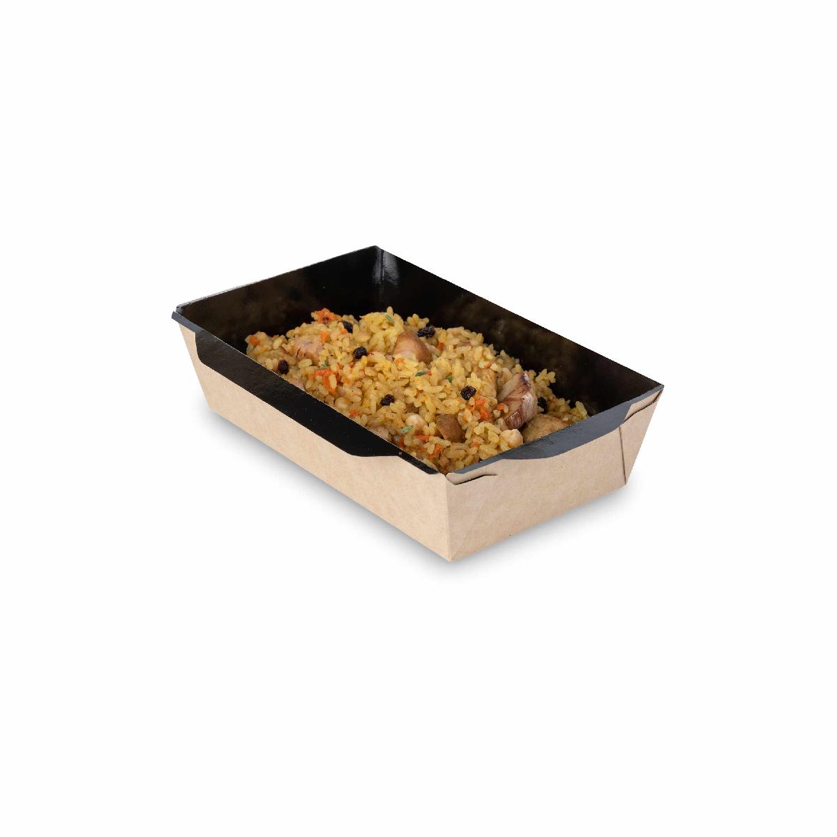 Контейнер картонный без крышки OpSalad 350мл черный 121*106*55мм OSQ (50/900)