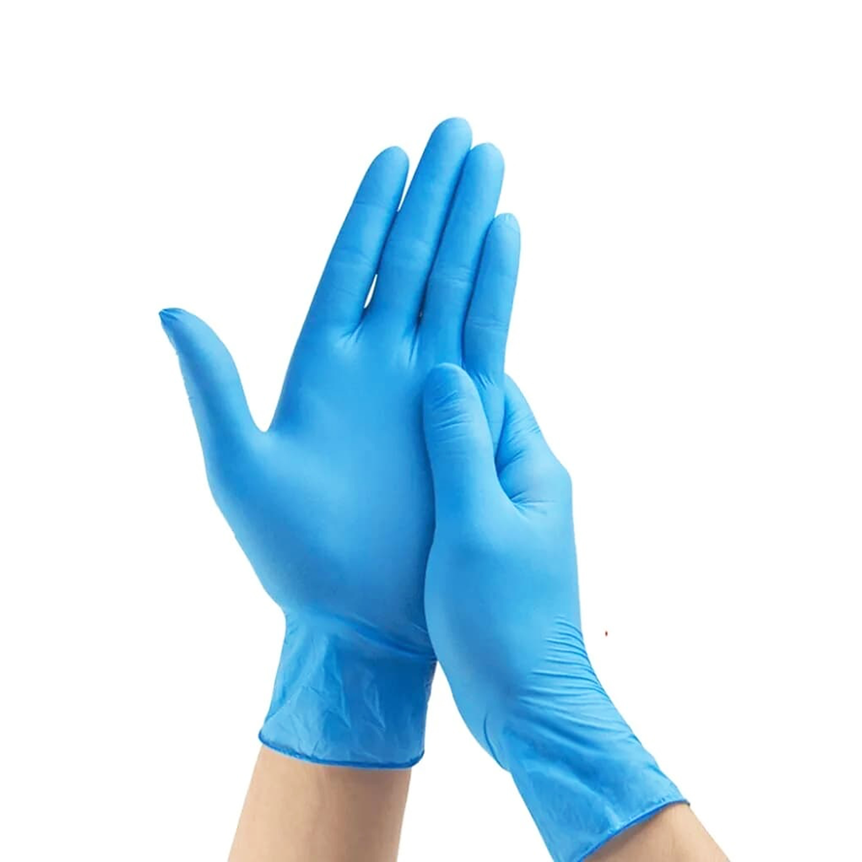 Перчатки нитровиниловые голубые размер M 100шт ALPHA