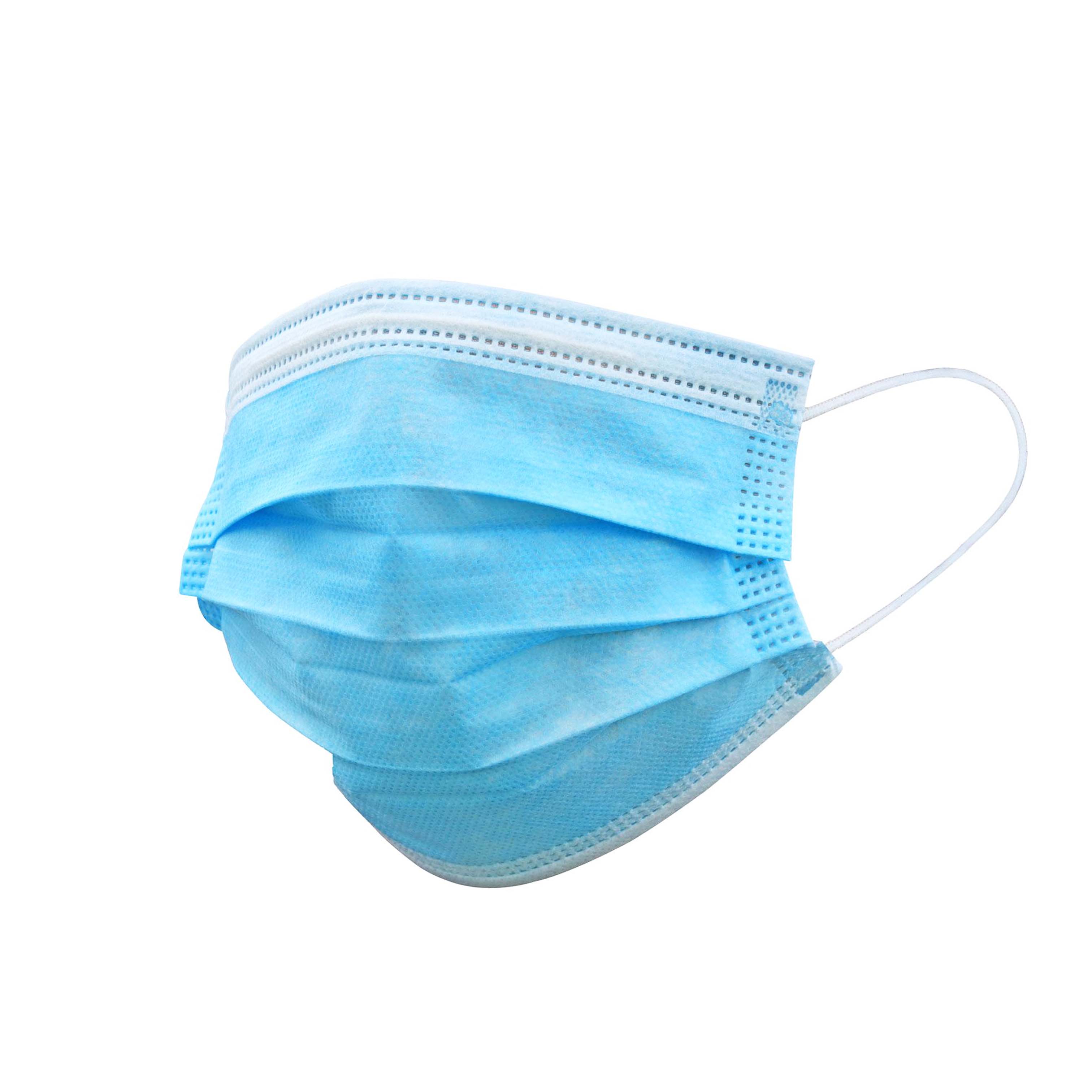 Маска трехслойная голубая/белая 20% (50/3000)