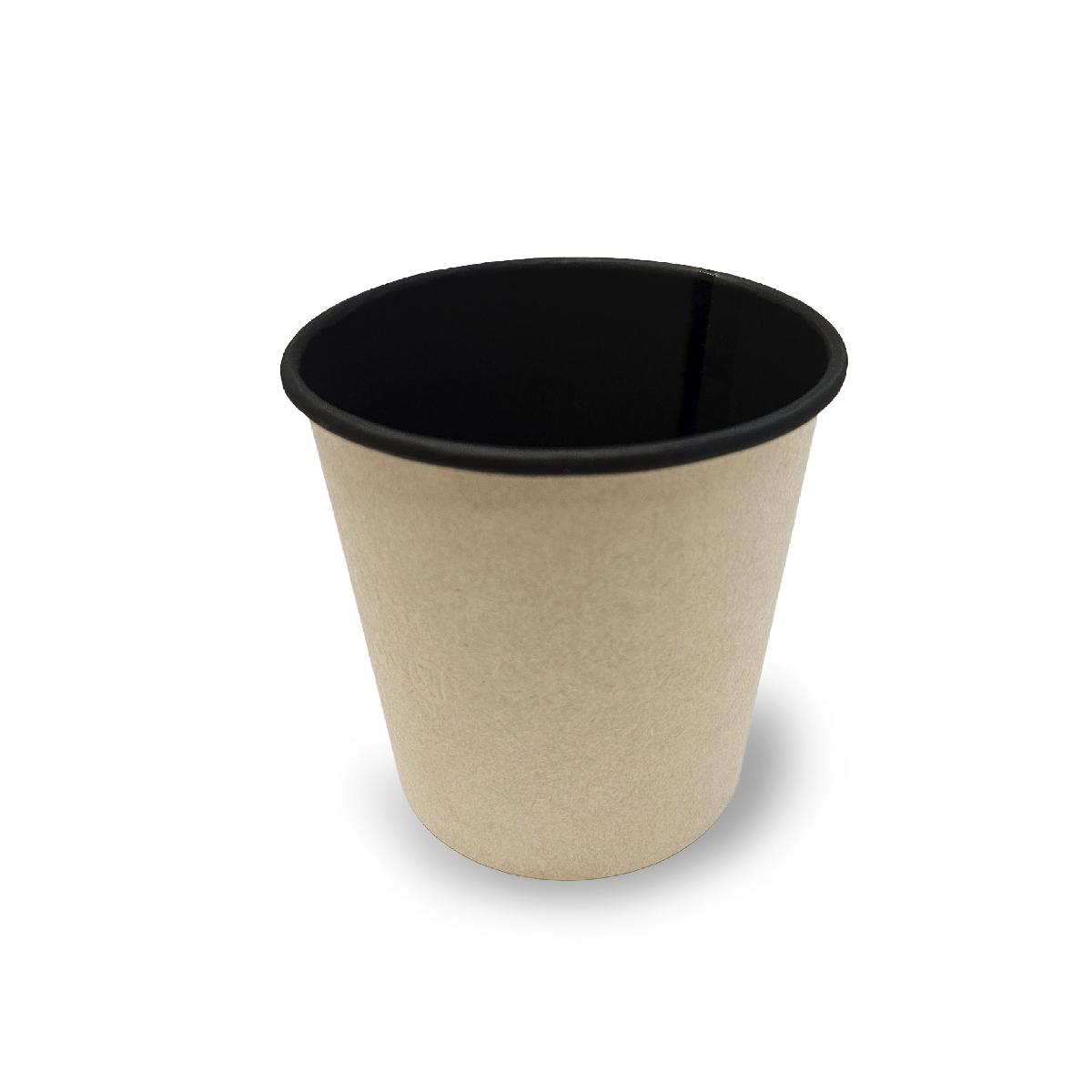 Контейнер картонный круглый Round Bowl 500мл BW крафт/черный без крышки d76/100*h95 OSQ (30/600)