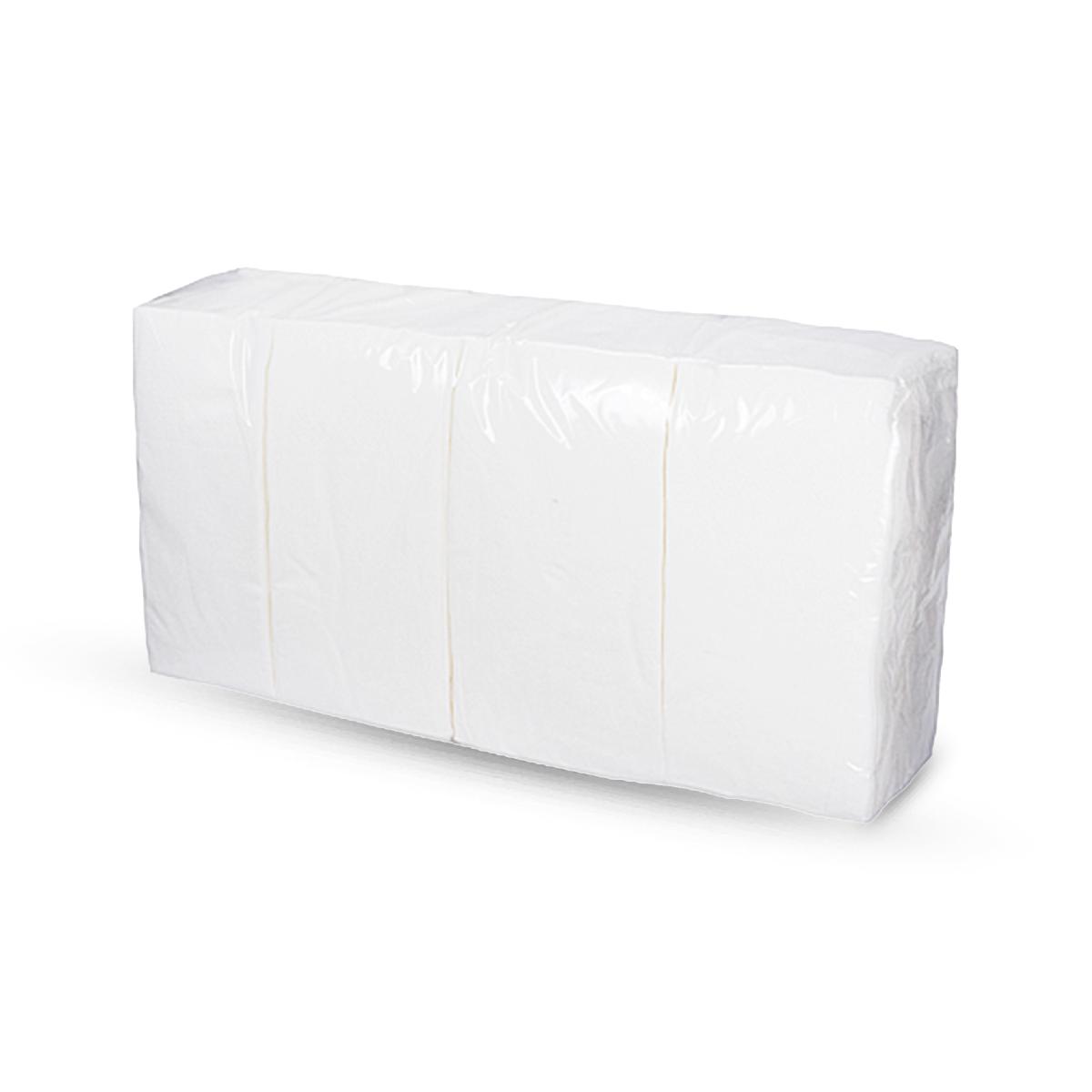 Салфетки бумажные 2-сл 33*33см 200шт белые 1/8 сложение (9)