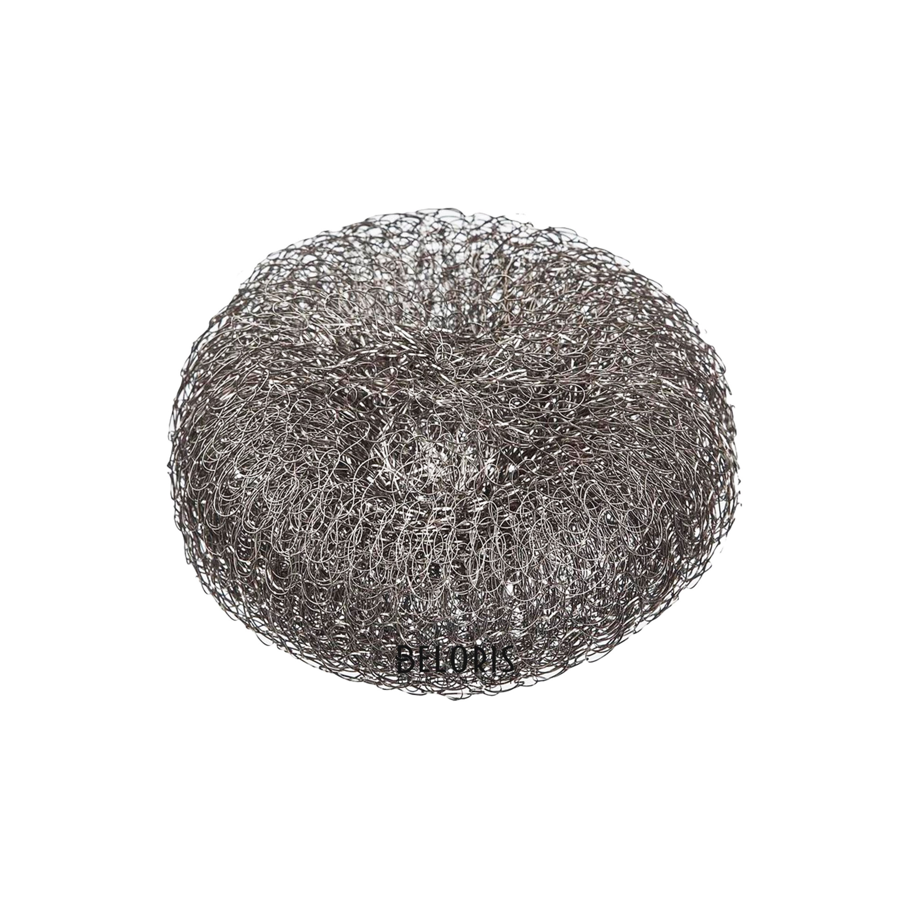 Губка-мочалка для мытья посуды металлическая в чулке 12гр 3шт в уп. TEXTOP (120)