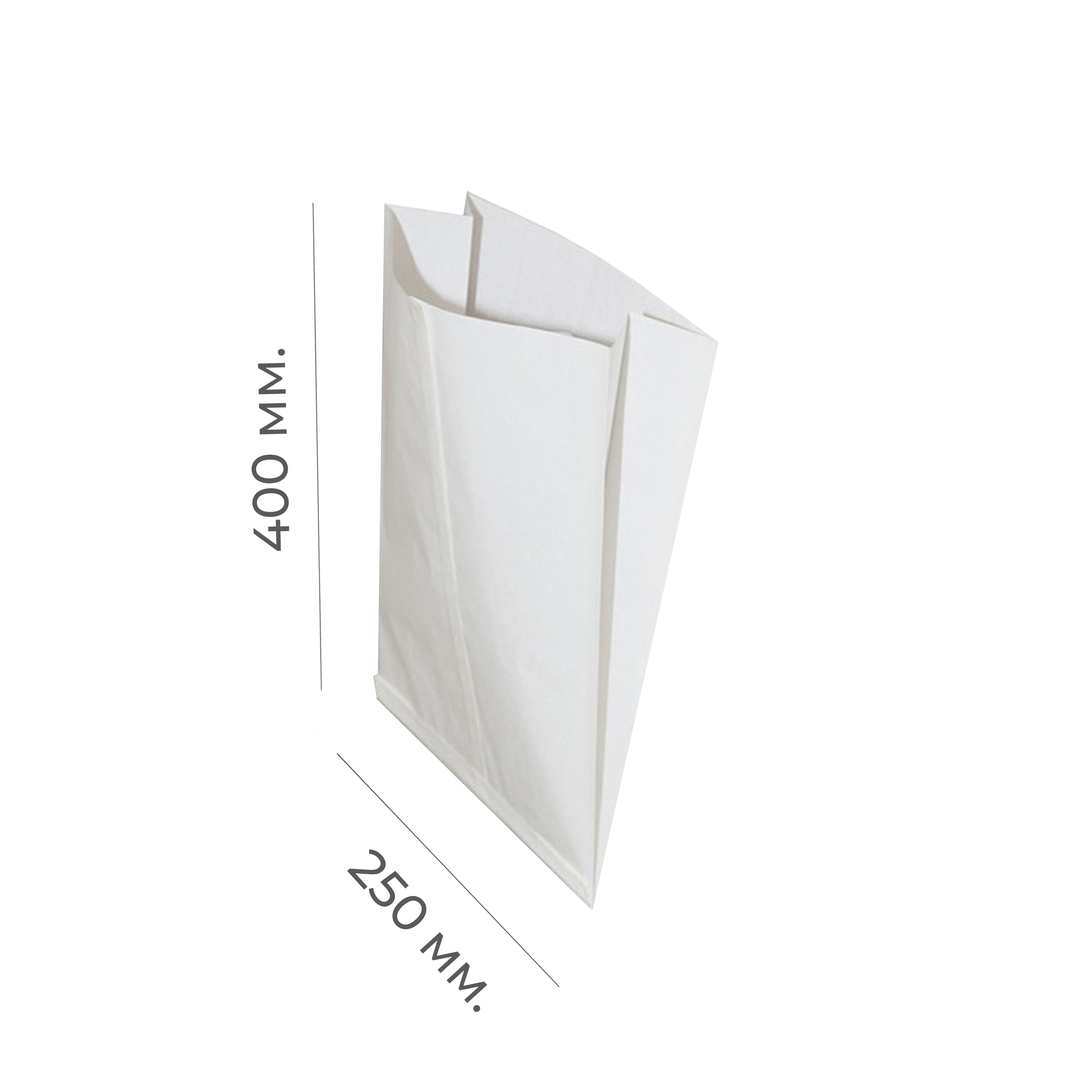 Бумажный пакет 400*250+100мм под лаваш белый (50/1000)