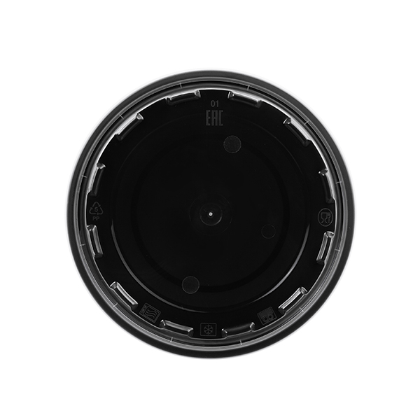 Контейнер круглый d172мм 700мл с крышкой черный PP арт.1286ч (195)