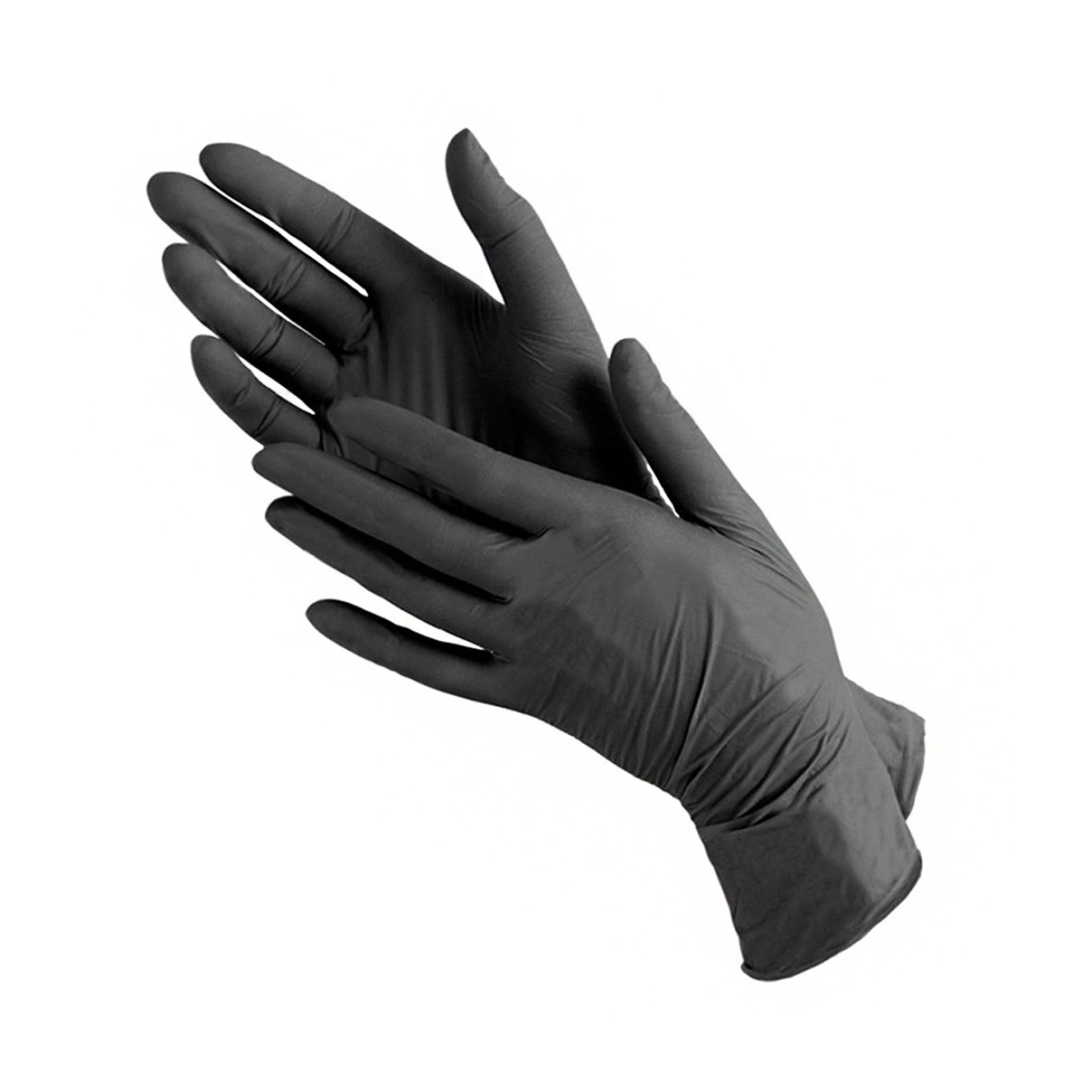 Перчатки нитровиниловые черные размер M 100шт Benovy