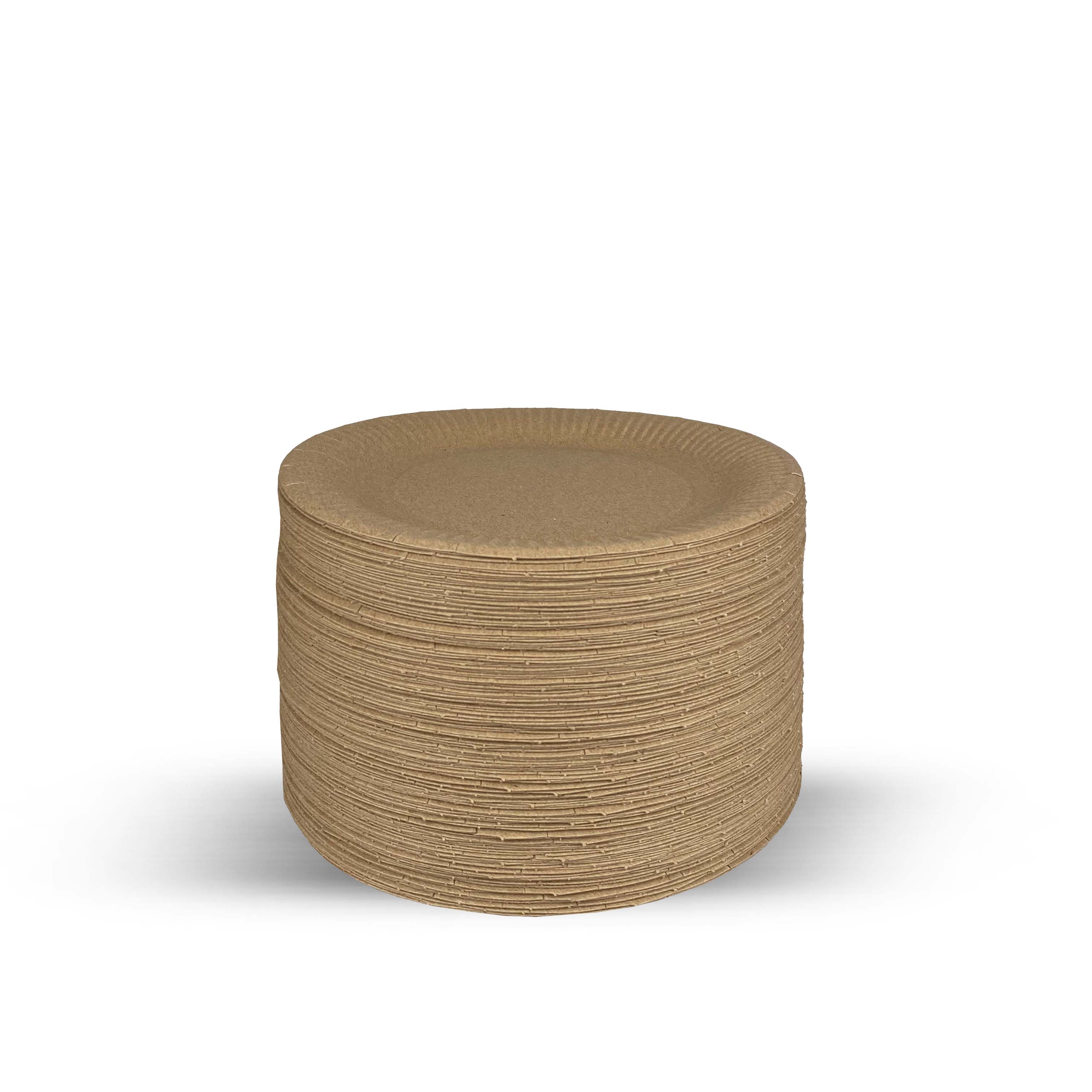 Тарелка бумажная 180мм крафт БП (50/600)