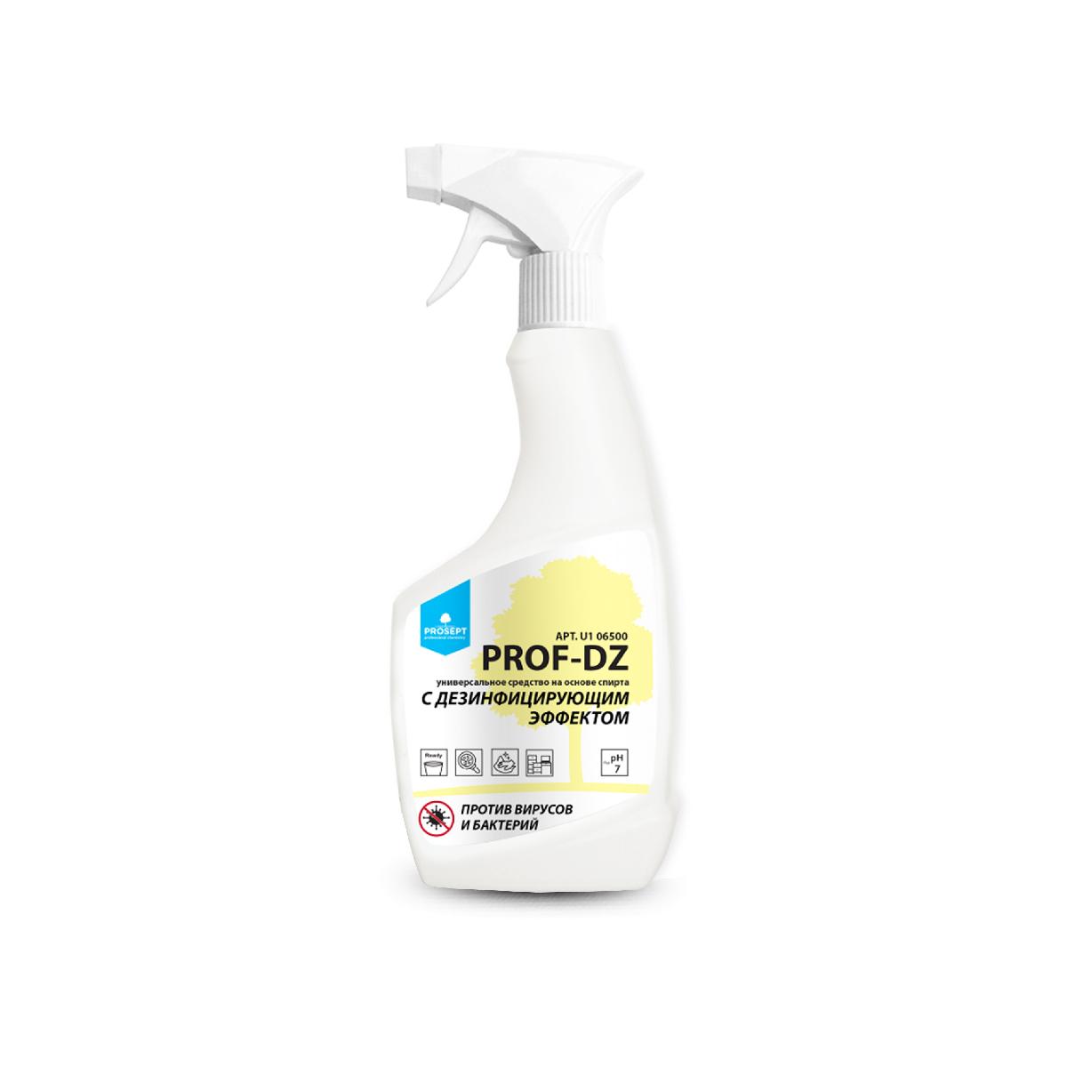 Универсальное средство с дезинфицирующим эффектом на основе спирта PROF-DZ Prosept 0,5л