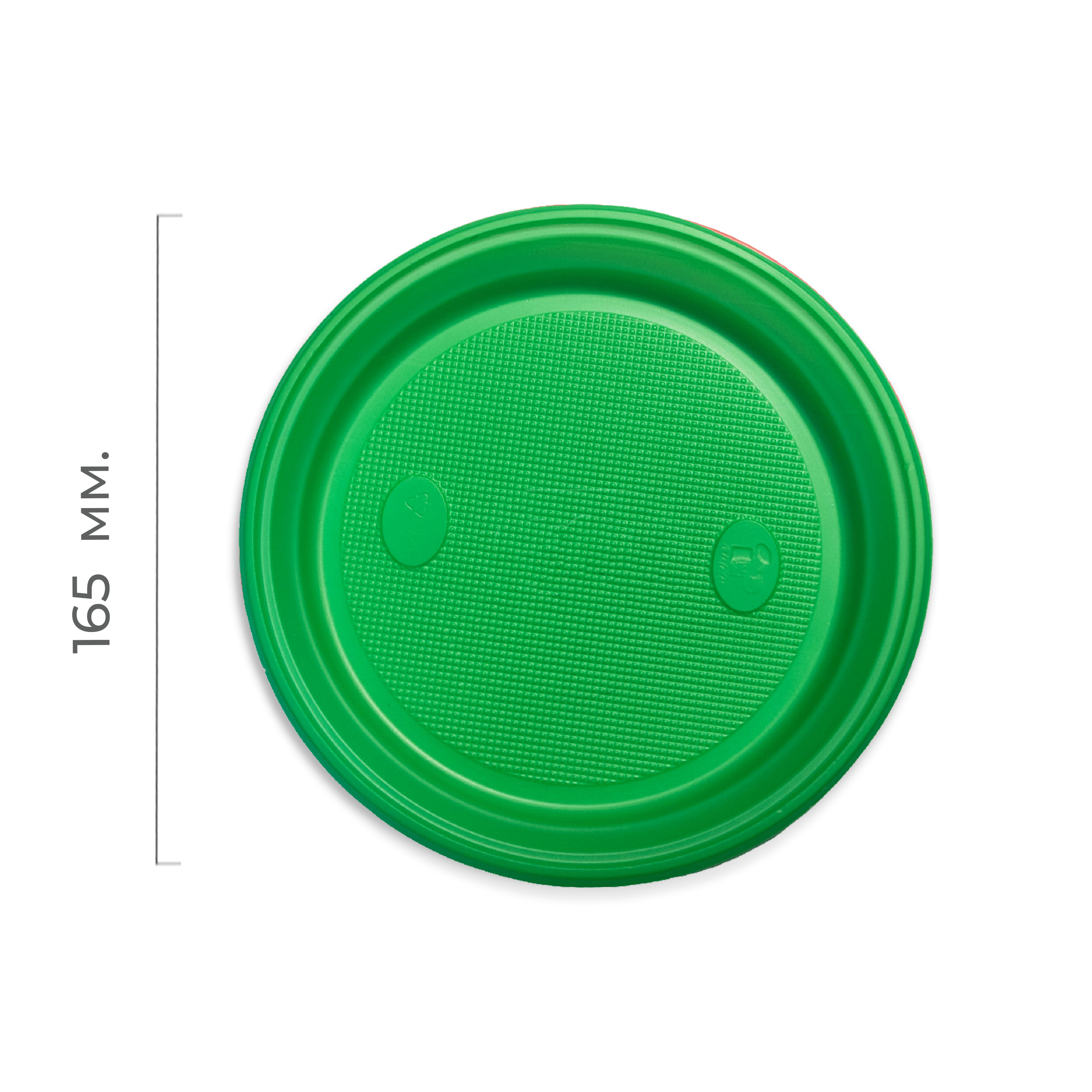 Тарелка пластиковая 165мм зеленая (О) (100/2400)