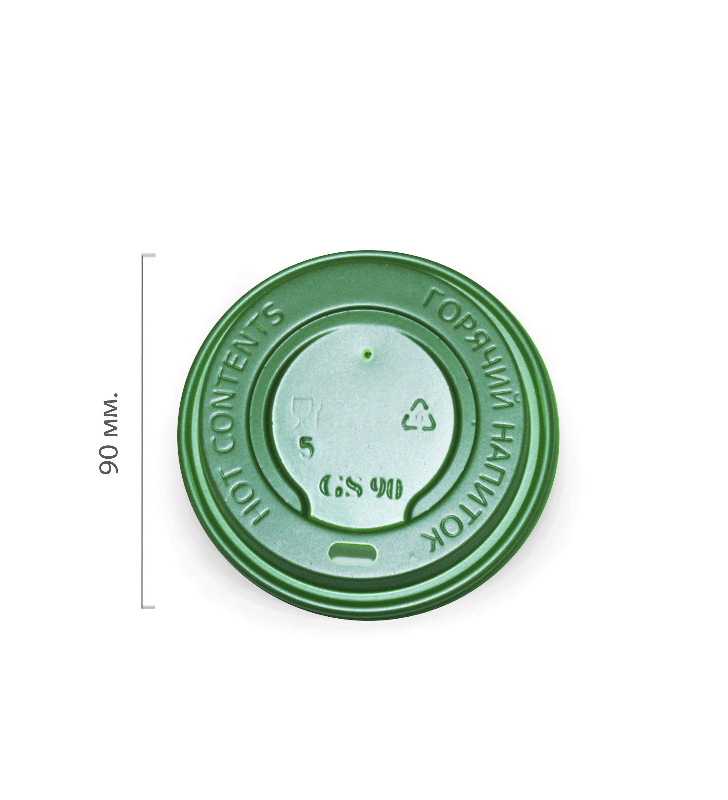 Крышка пластиковая d=80 зеленая (100/1000)