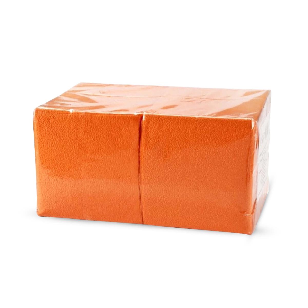 Салфетки бумажные 1-сл 24*24см "BigPack" 400шт оранжевые