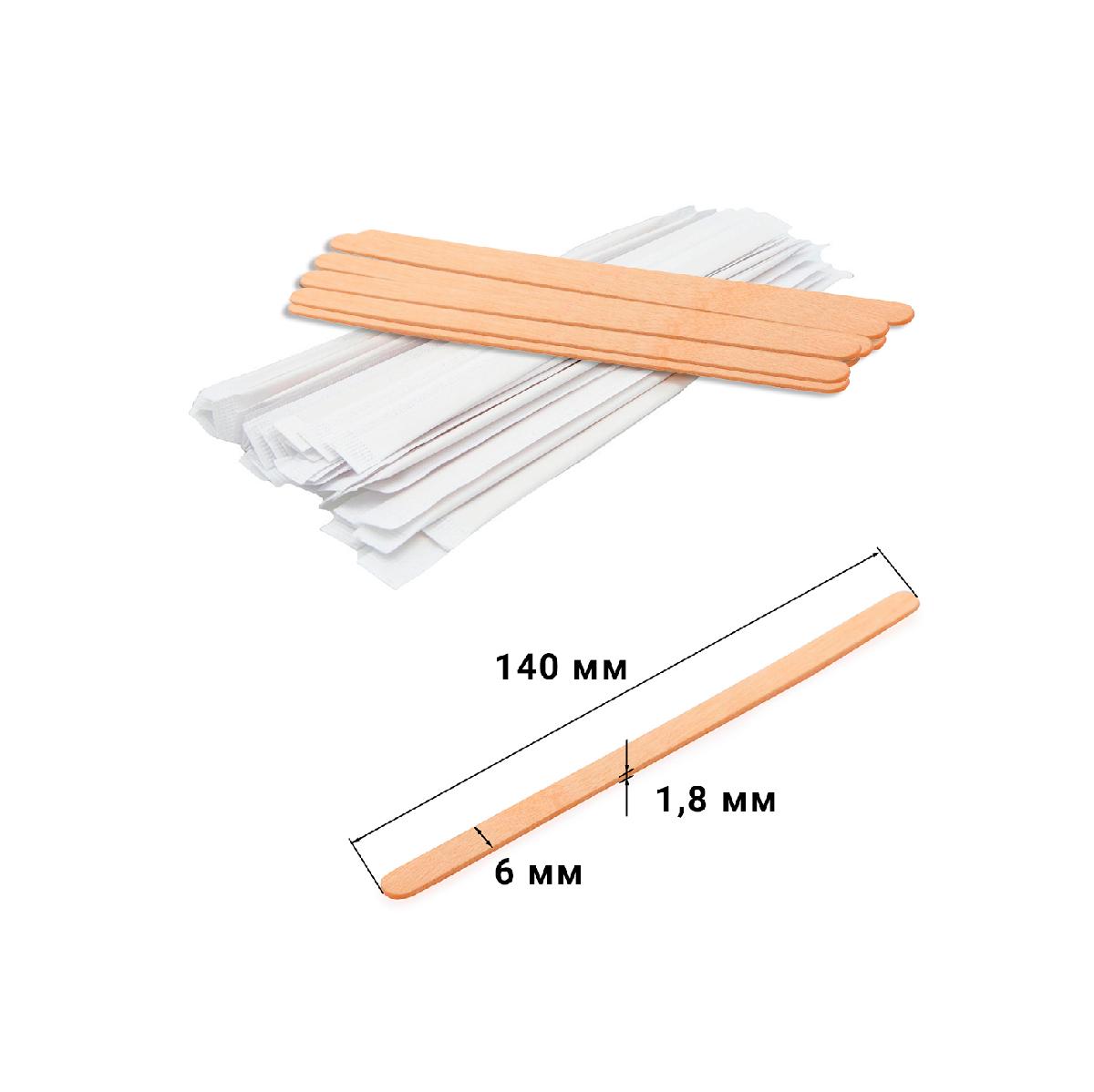 Размешиватель деревянный 14см в индивидуальной уп 14*6*1,5 (250шт)