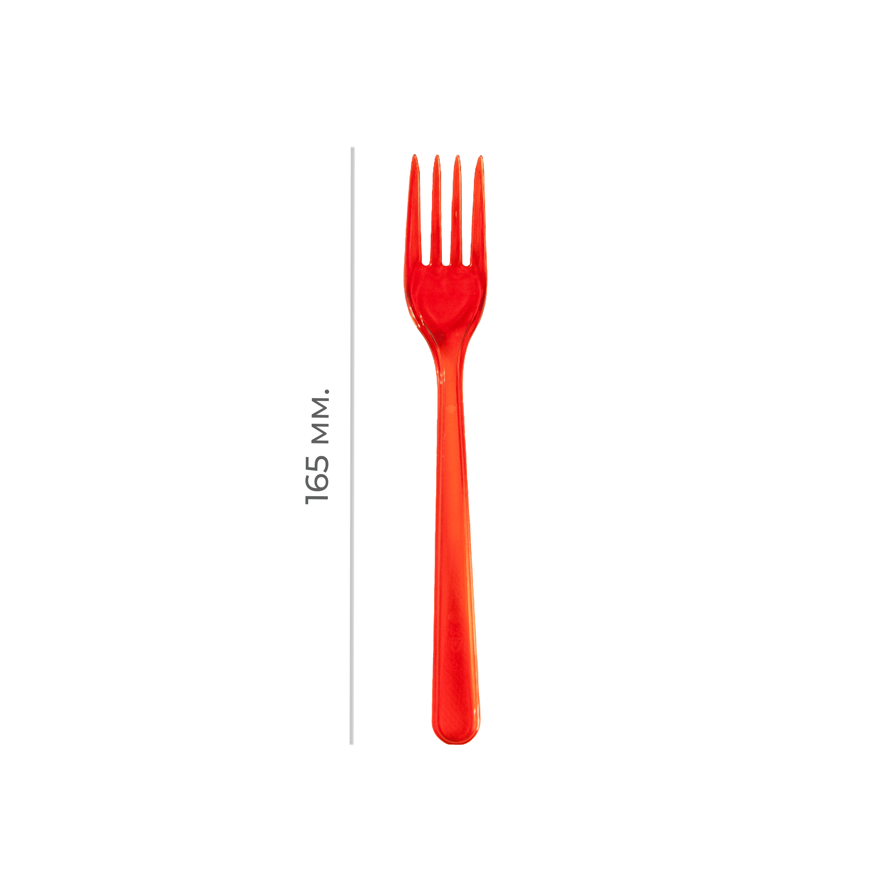 Вилка пластиковая столовая красная 165мм (О) (100/2200)