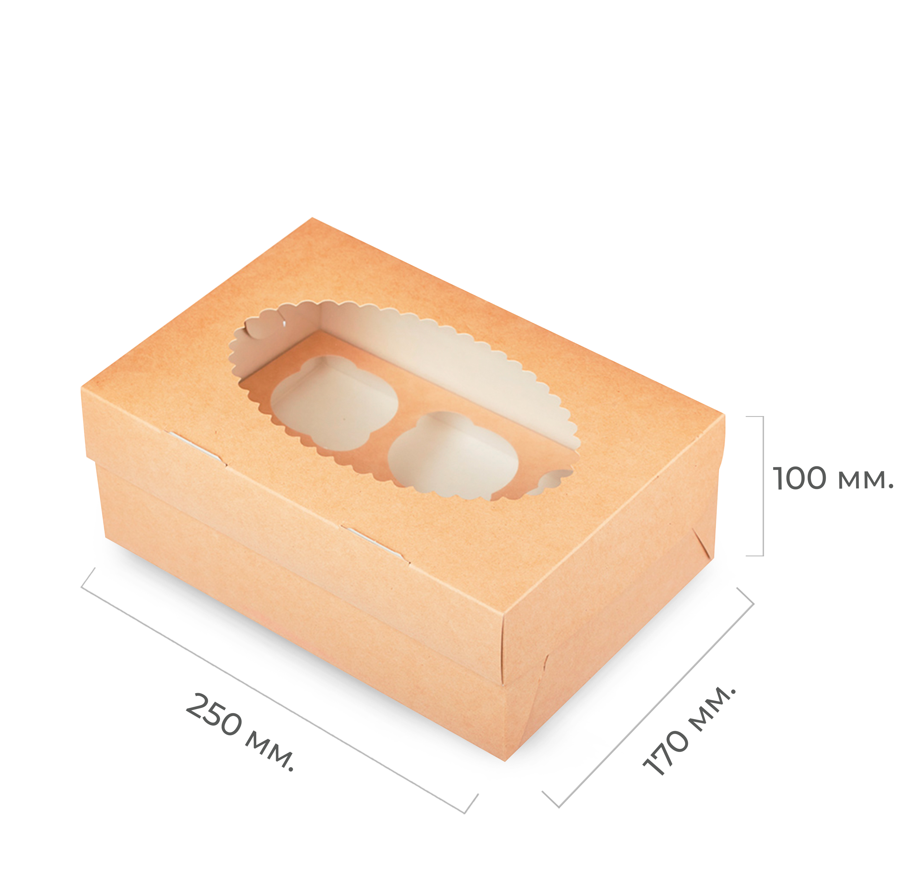 Коробка для маффинов под 6шт "Eco Muf 6" 250*170*100 OSQ (25/150)