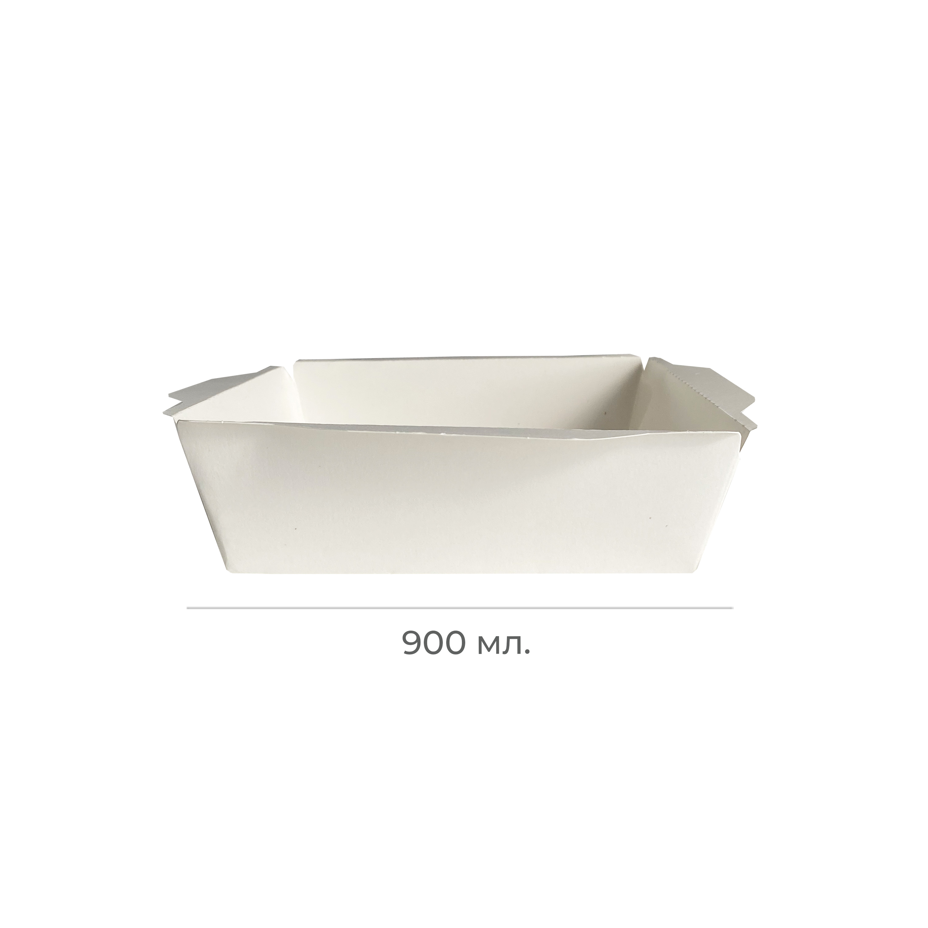 Контейнер картонный без крышки OpSalad 900мл белый 150*150*48мм ForGenika (50/400)