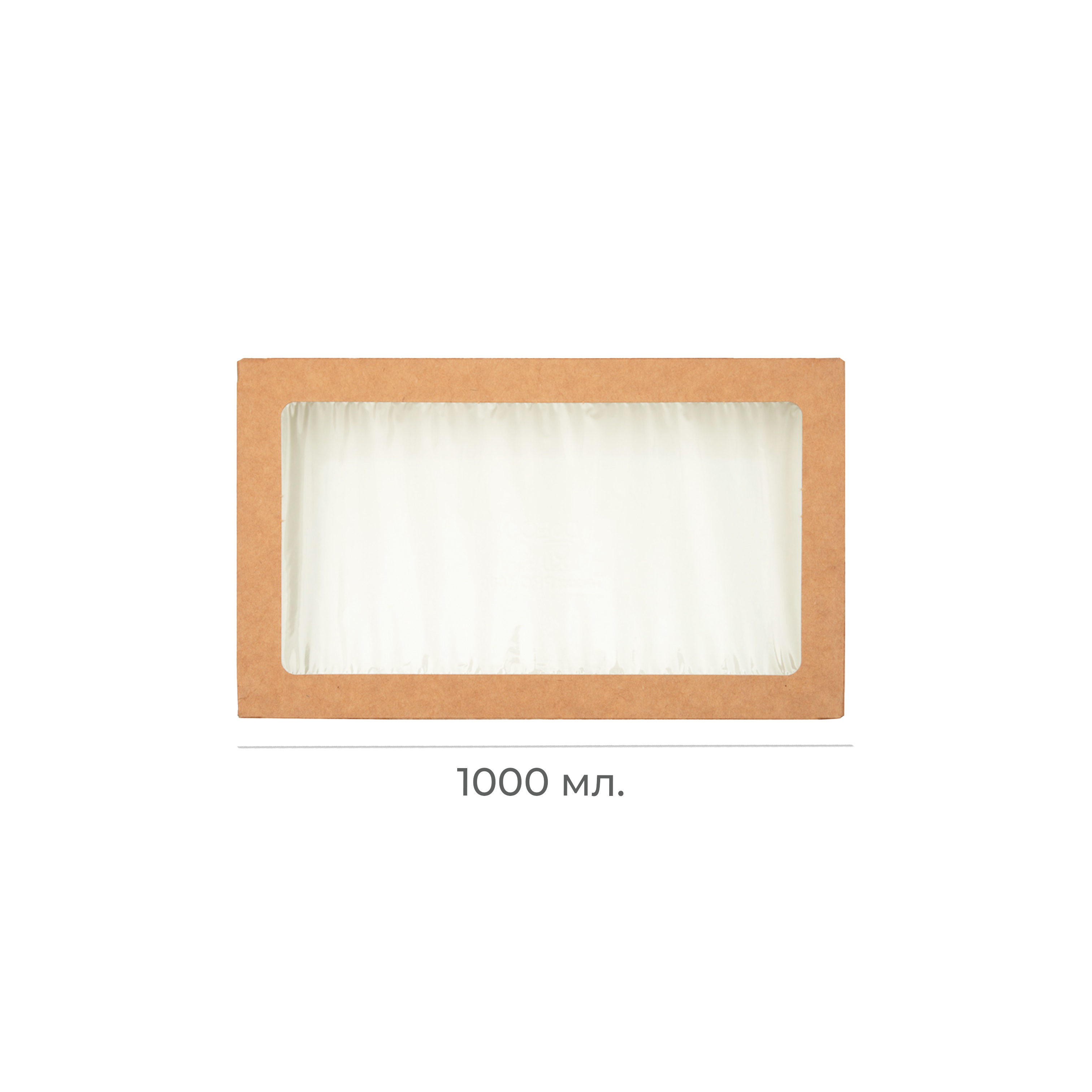 Контейнер картонный "Eco Tabox PRO" 1000мл 200*120*40мм с окном OSQ (25/225)