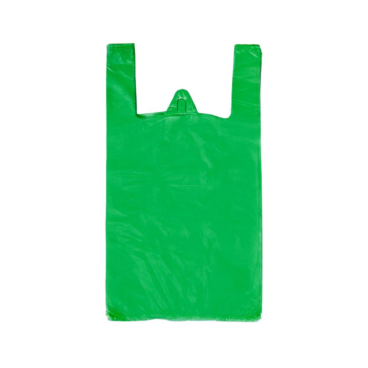 Пакет-майка без печати зеленый 24+14*44 13мкр (100/2000)