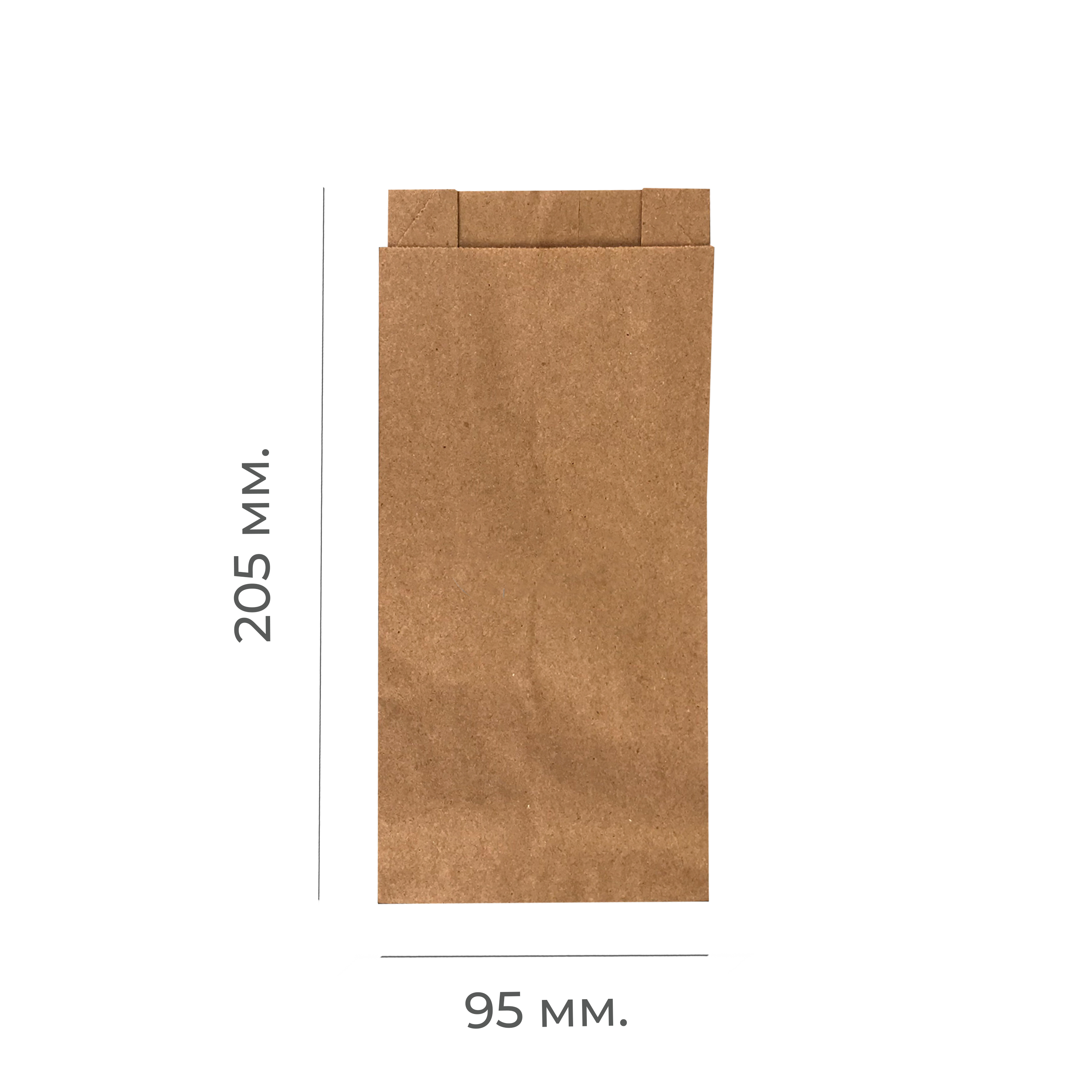 Крафт-пакет V-образный 95×40×205мм (100/2000)