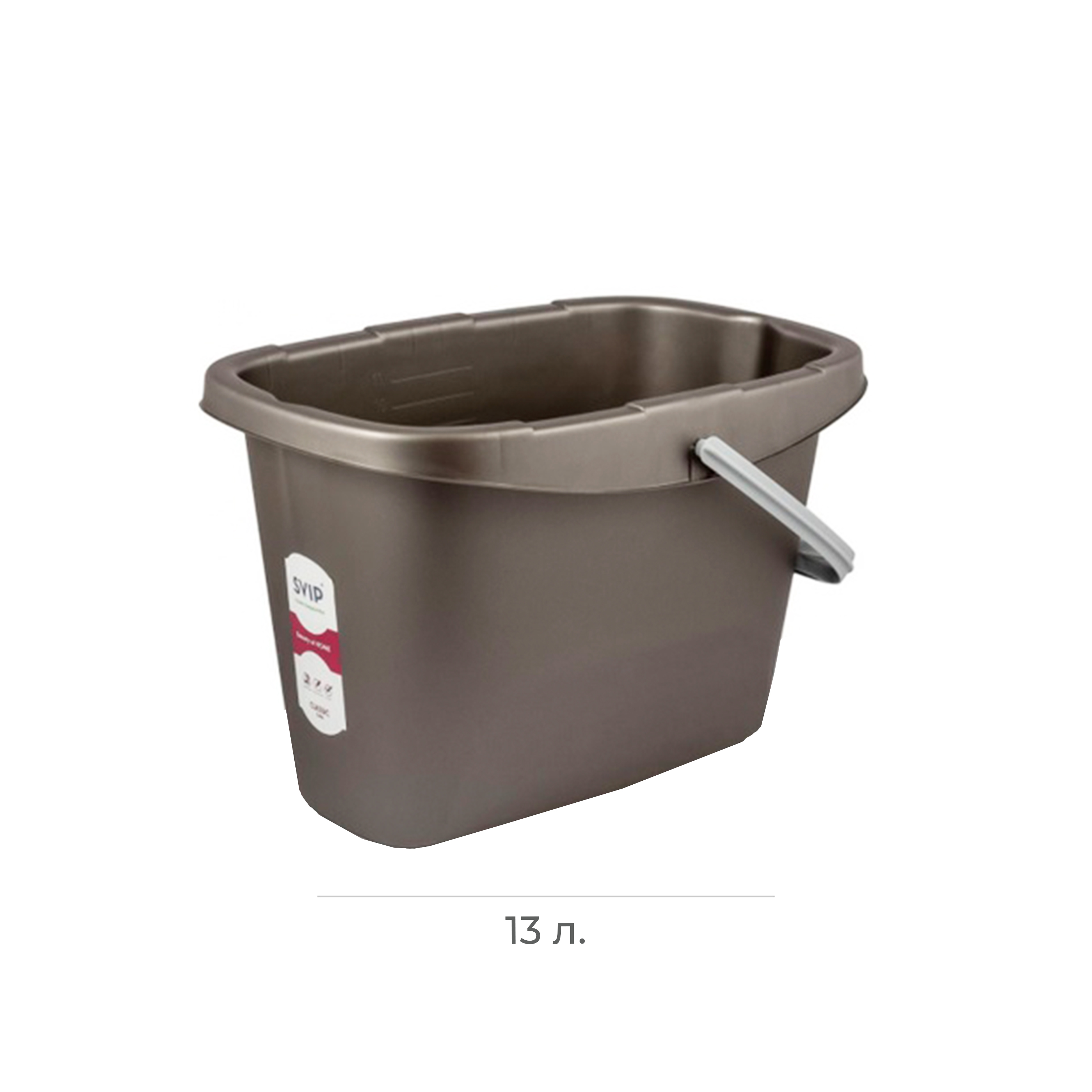 Ведро прямоугольное 13л антрацит Step