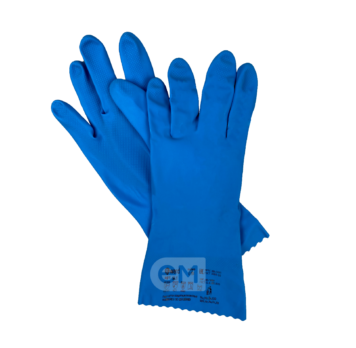 Перчатки резиновые латекс/нитрил синие L SL1 (120)