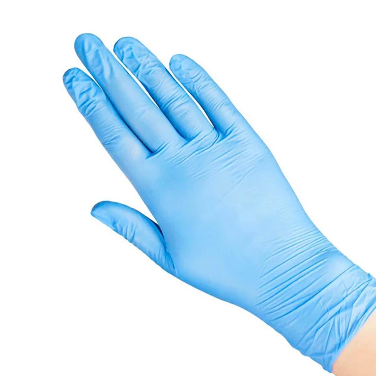 Перчатки нитриловые одноразовые размер S 100шт голубые Foxy (10)