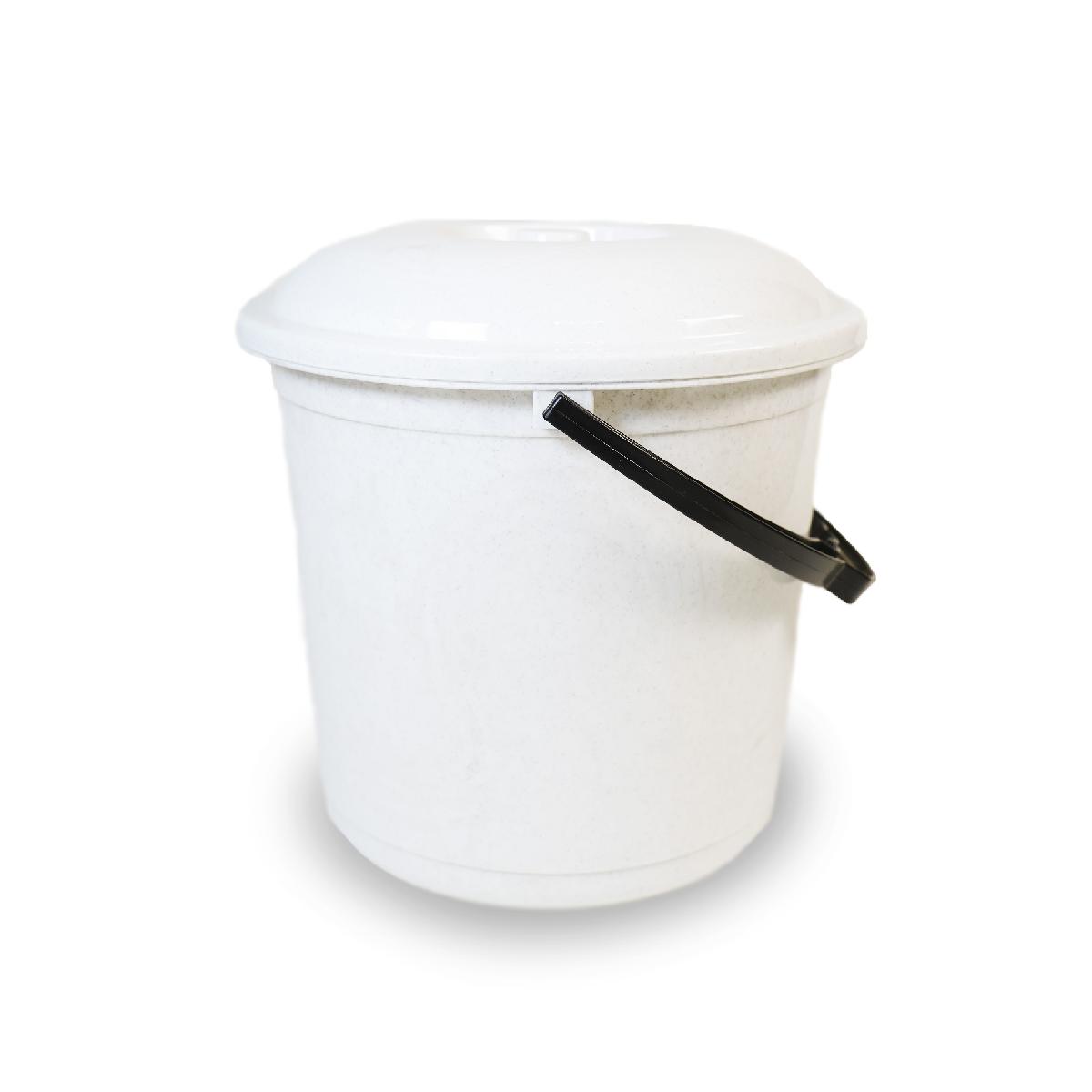 Ведро 7л пластик "Волна" белый мрамор 