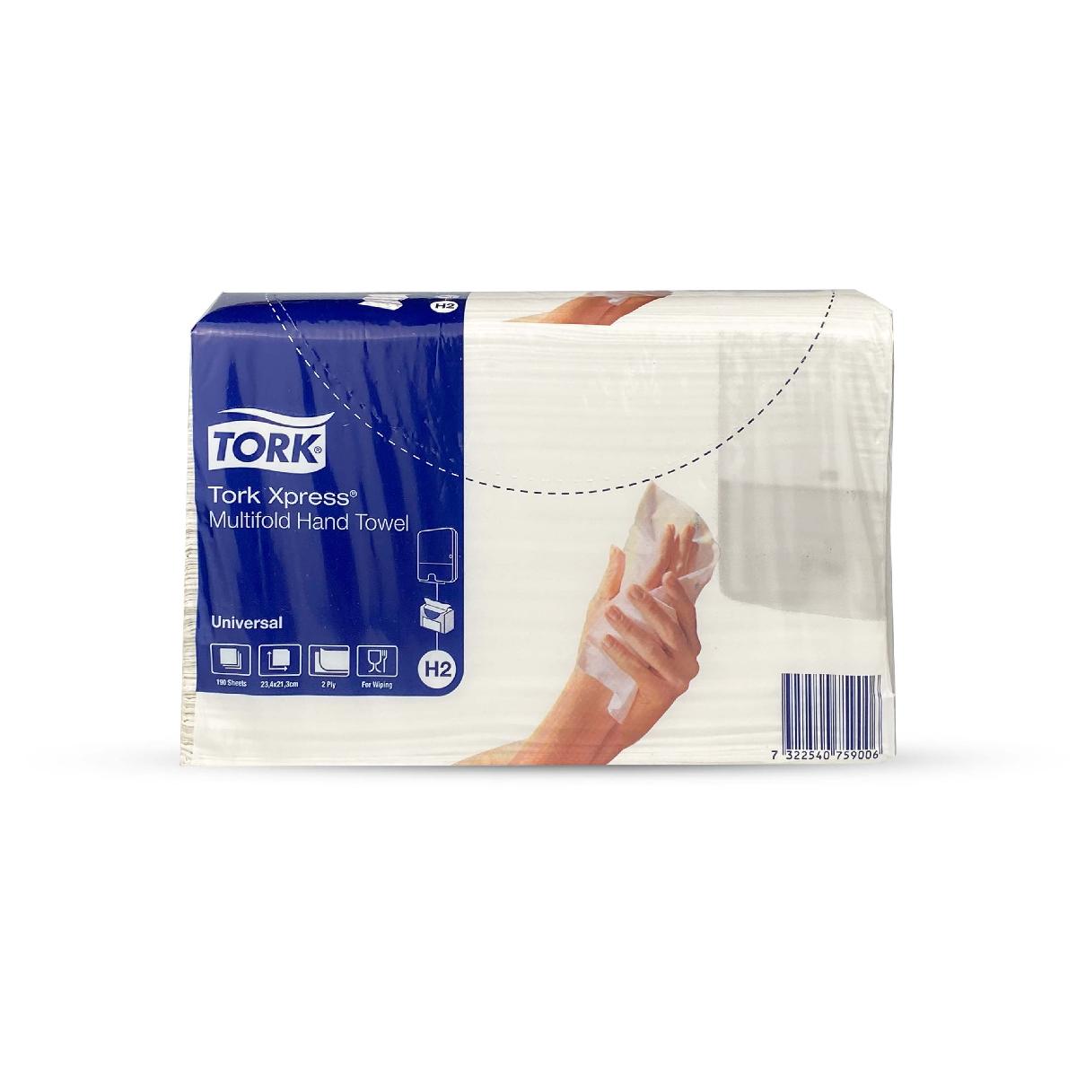 Бумажные полотенца 2-сл Z-укл. Tork Multifold universal H2 21,3*23,4 190л 471103 (20)