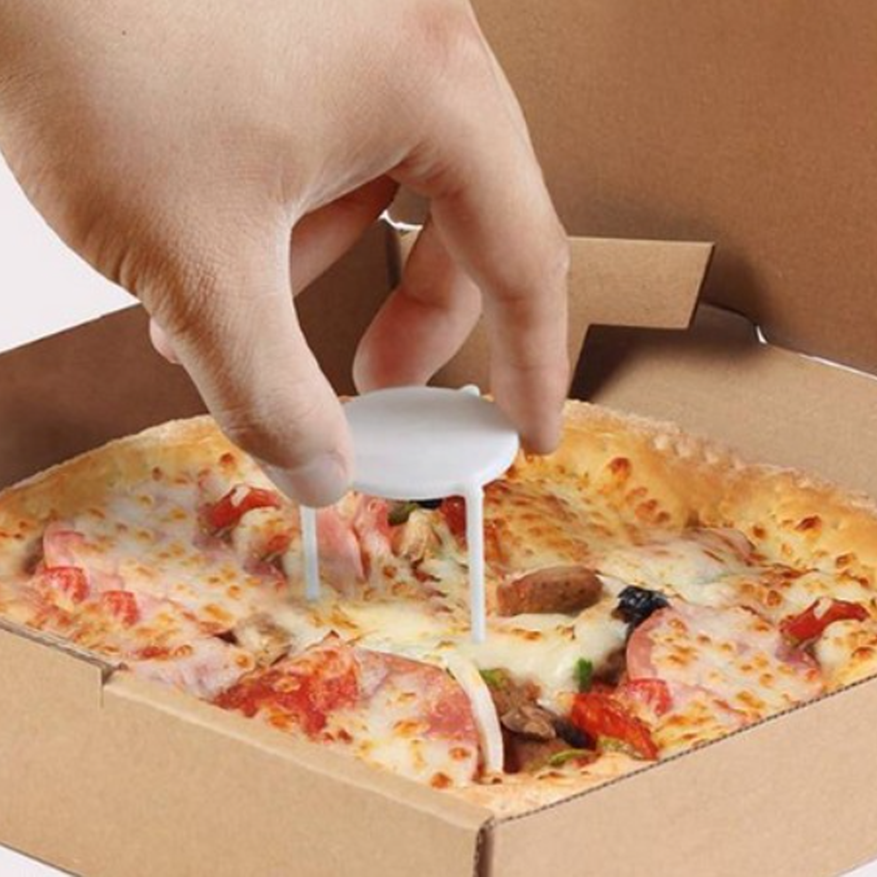 Подставка-опора в коробку для пиццы пластиковая белая (800)