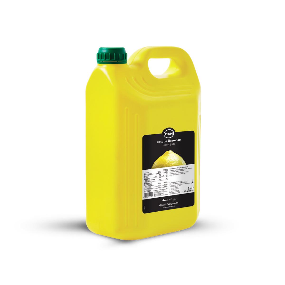 Сок лимонный ПАN концентрированный 4л пластик Греция (4)
