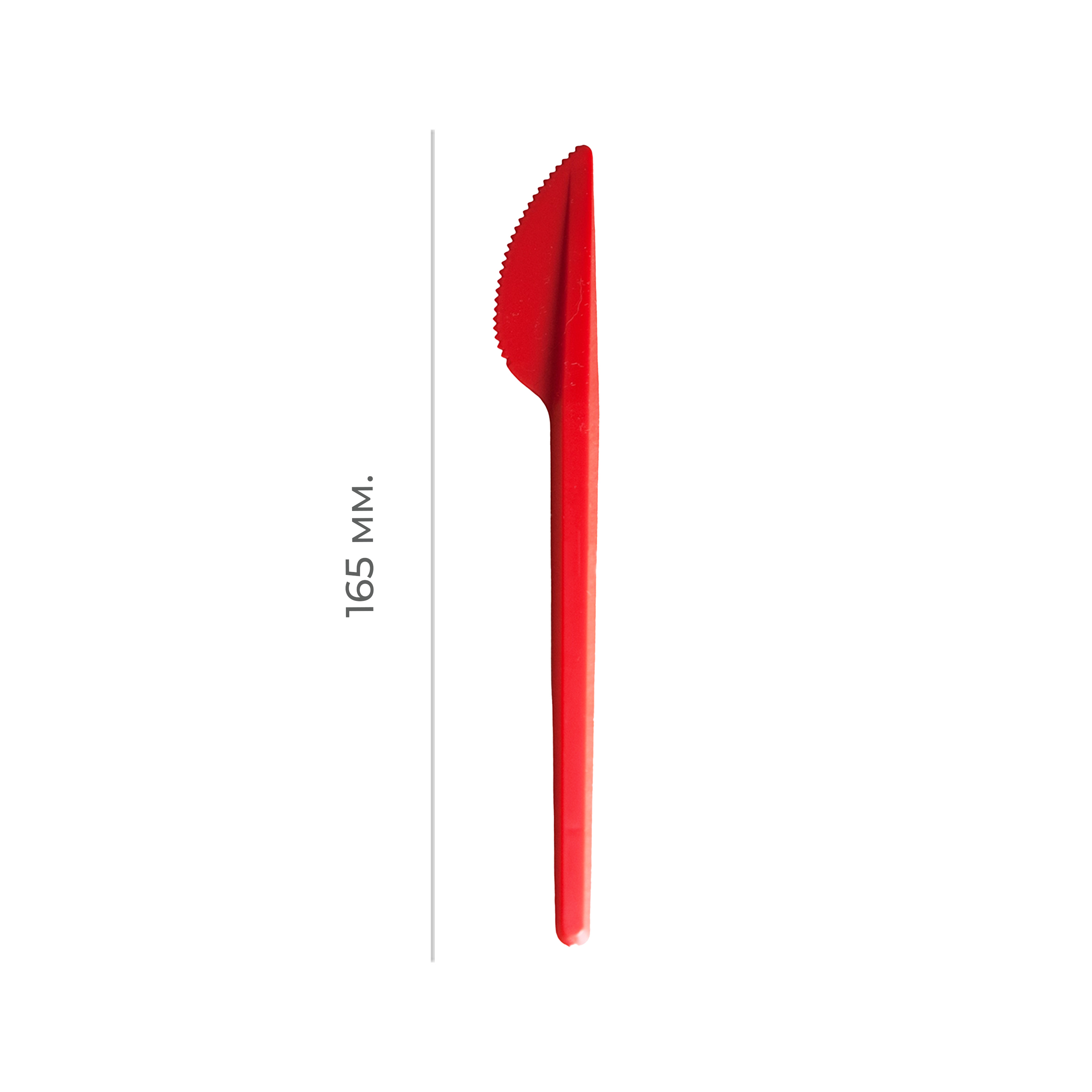Нож пластиковый столовый  красный 165мм (О) (100/4000)