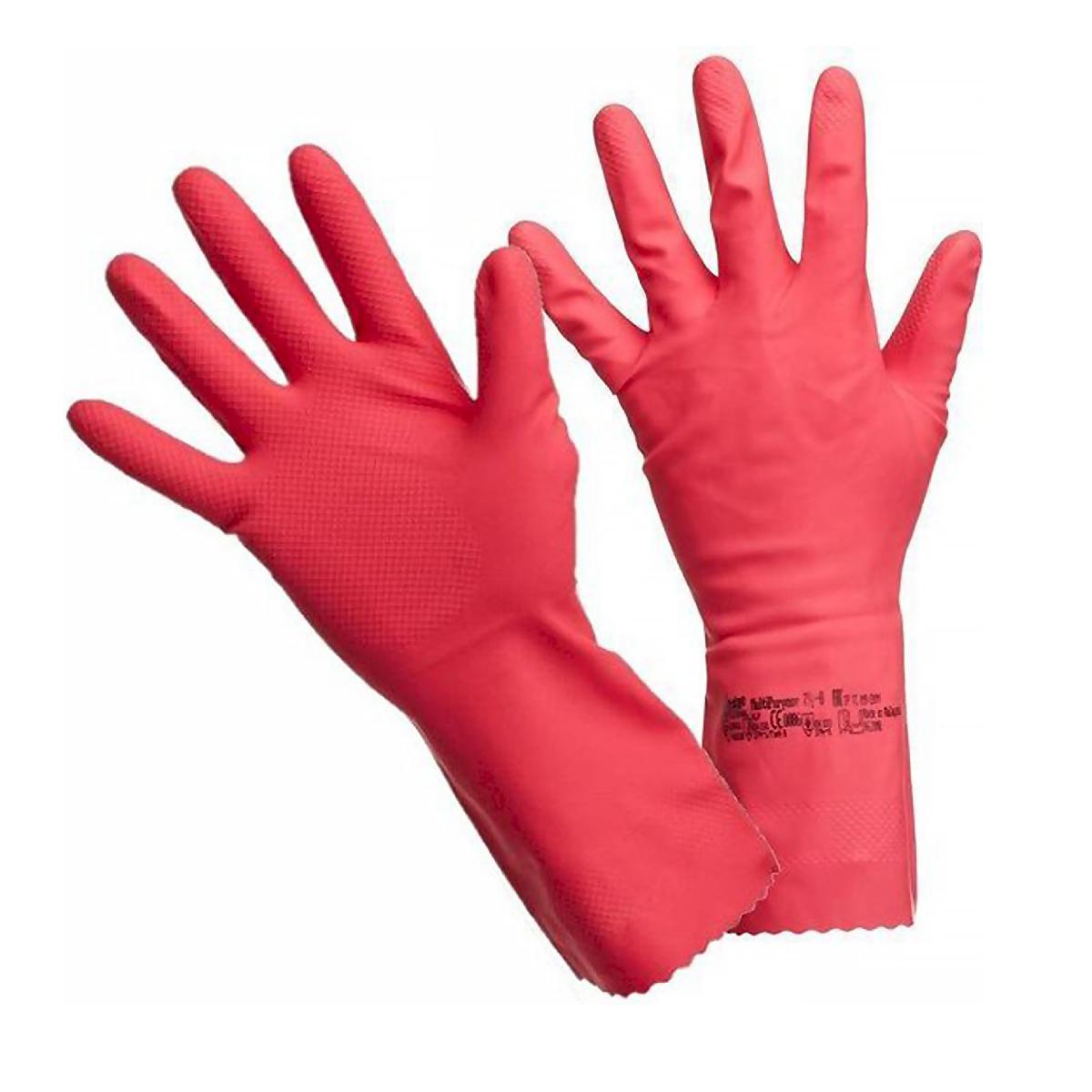 Перчатки резиновые многоцелевые "Vileda Multipurpose" размер M Красные (10/50)