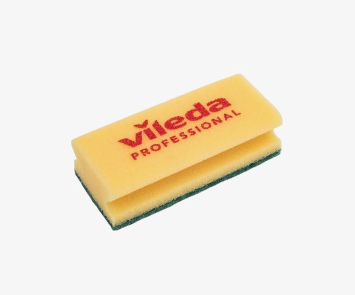 Губка Vileda желтая с зеленым абразивом 70х95х45 мм арт. 125604 
