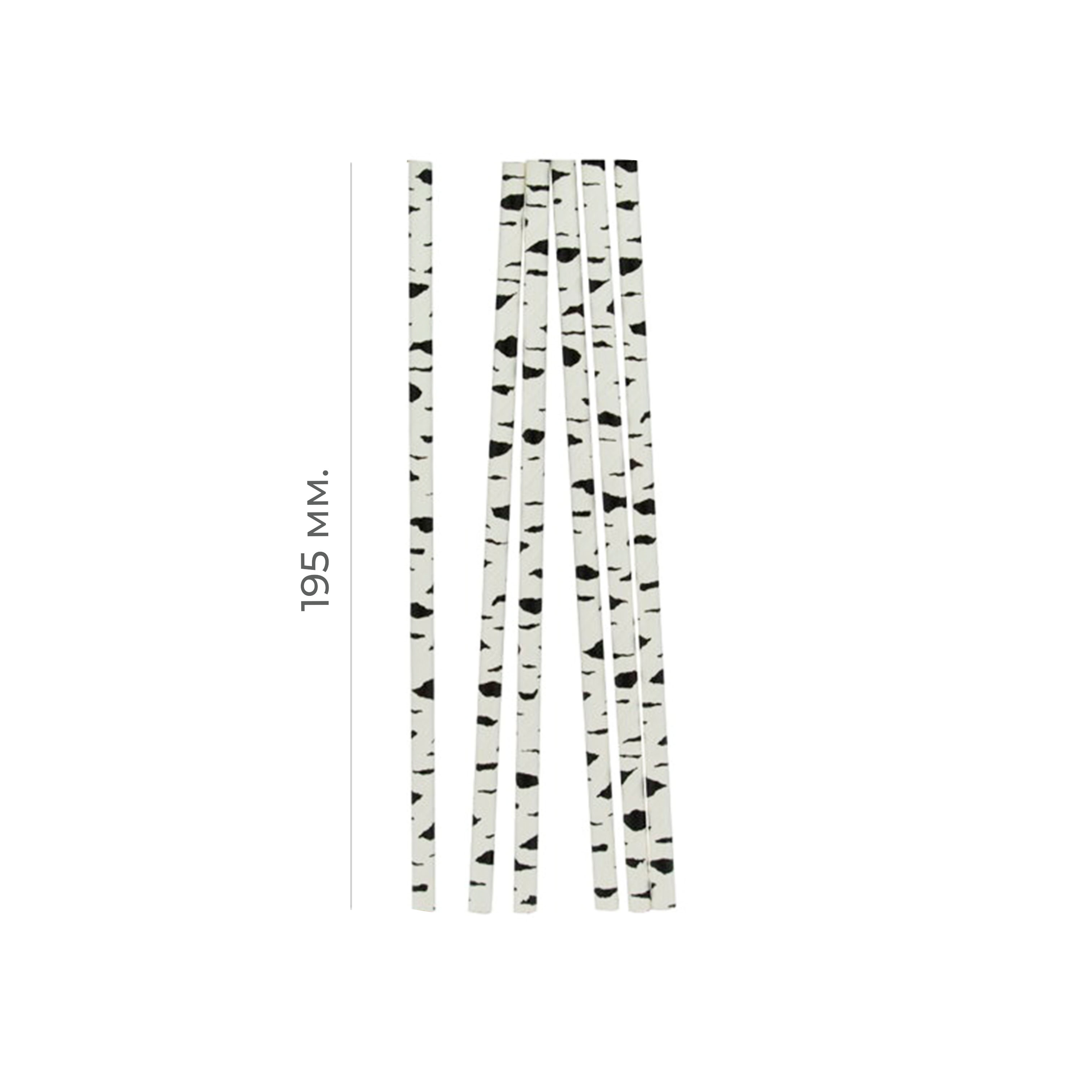 Трубочки бумажные 195*6мм "Березка" белый/черный 250шт