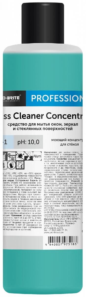 Ср-во для чистки стекол Pro-brite Glass Cleaner 1л концентрат (127-1) (10)