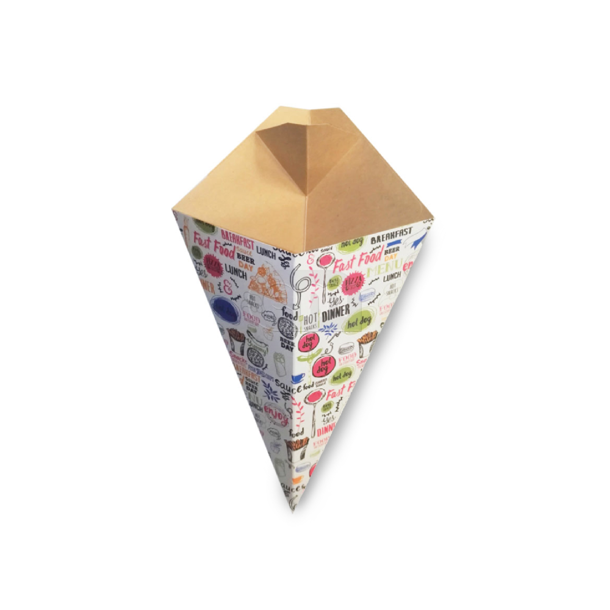 Контейнер картонный "Eco cone L" конус для картошки фри "Enjoy" (50/400)